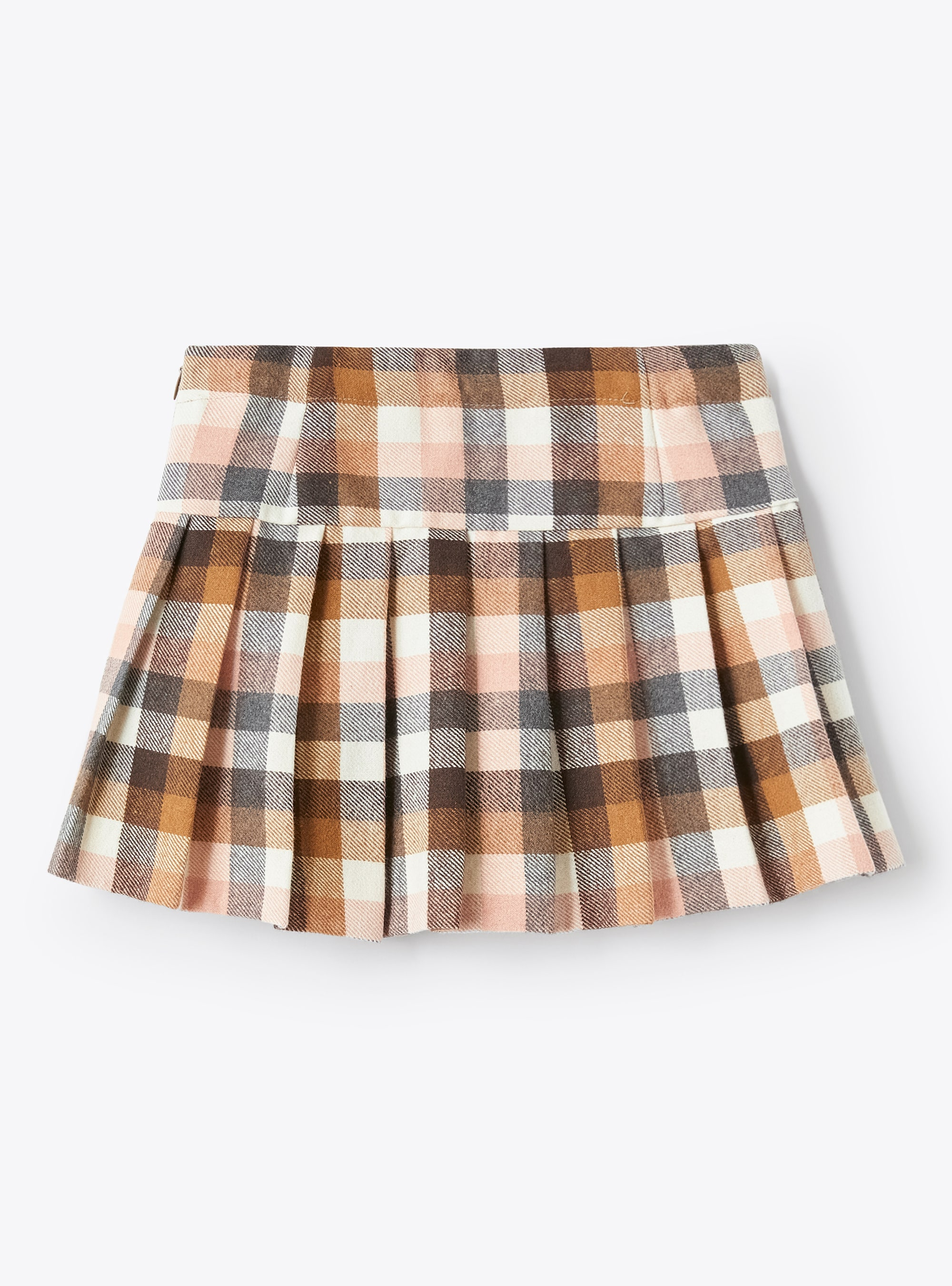 Pleated motif check skirt - Pink | Il Gufo