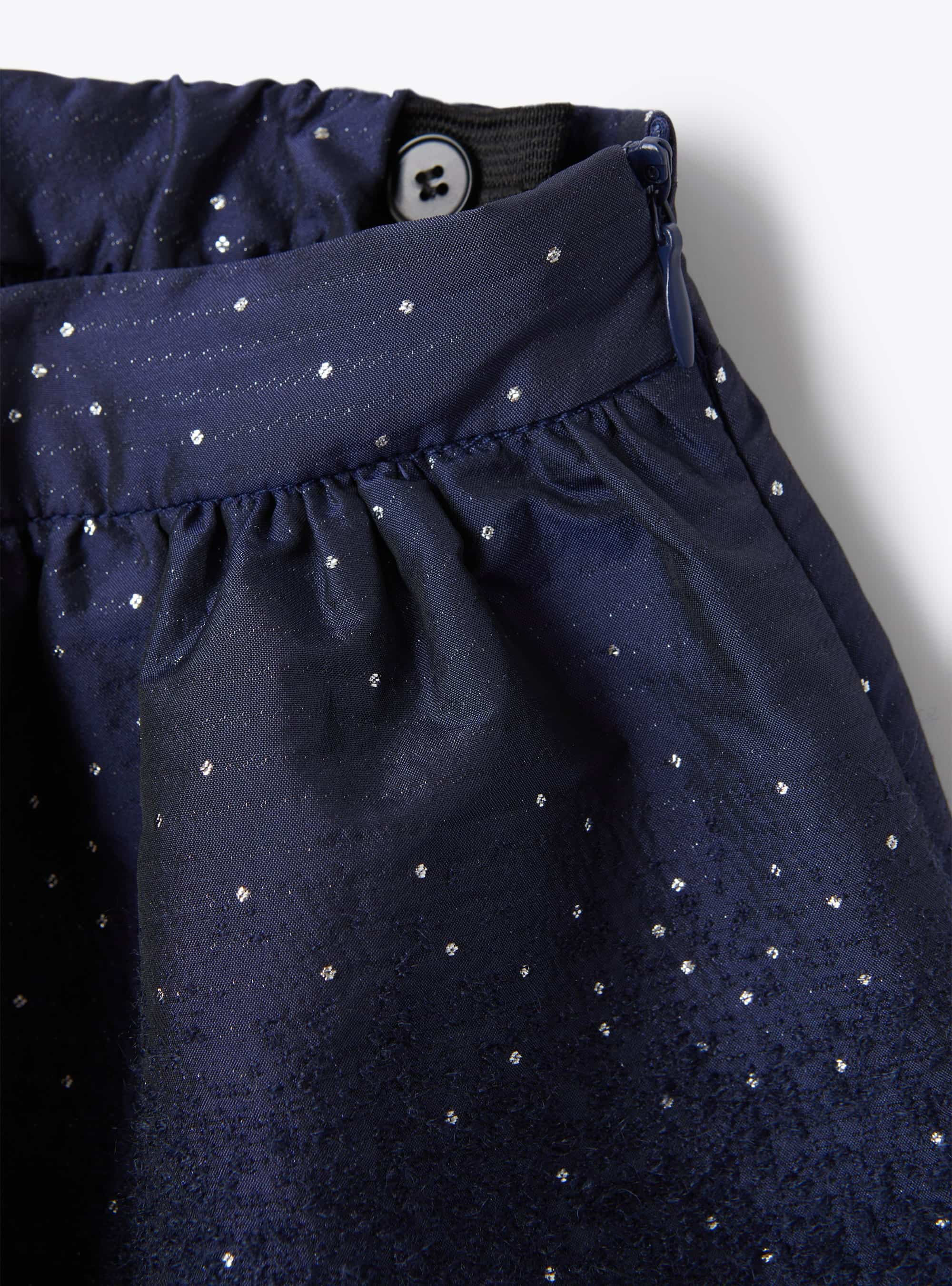 Taffeta skirt with mohair inlays - Blue | Il Gufo