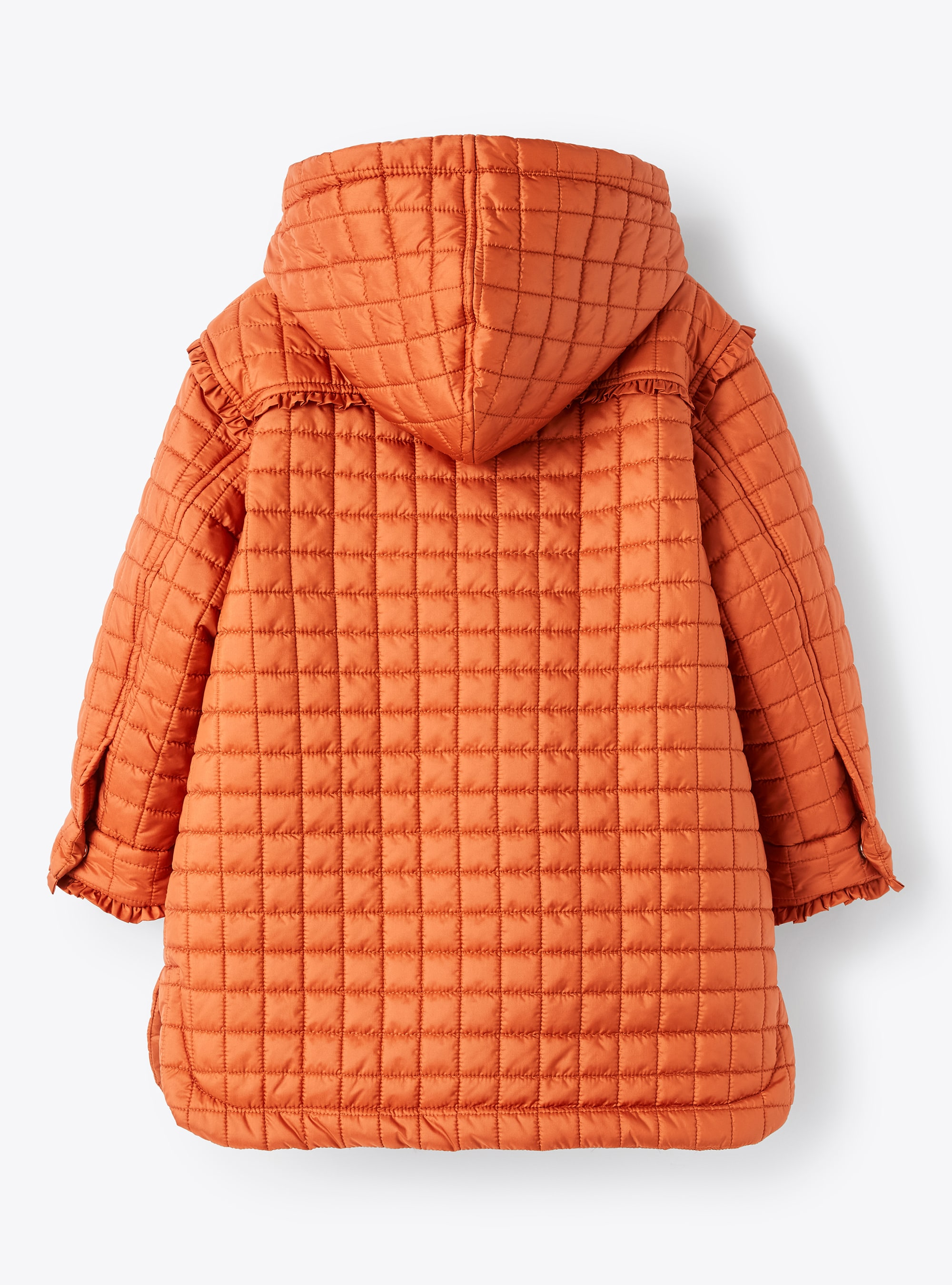 Orangefarbener Mantel mit geometrischer Steppung - Orange | Il Gufo