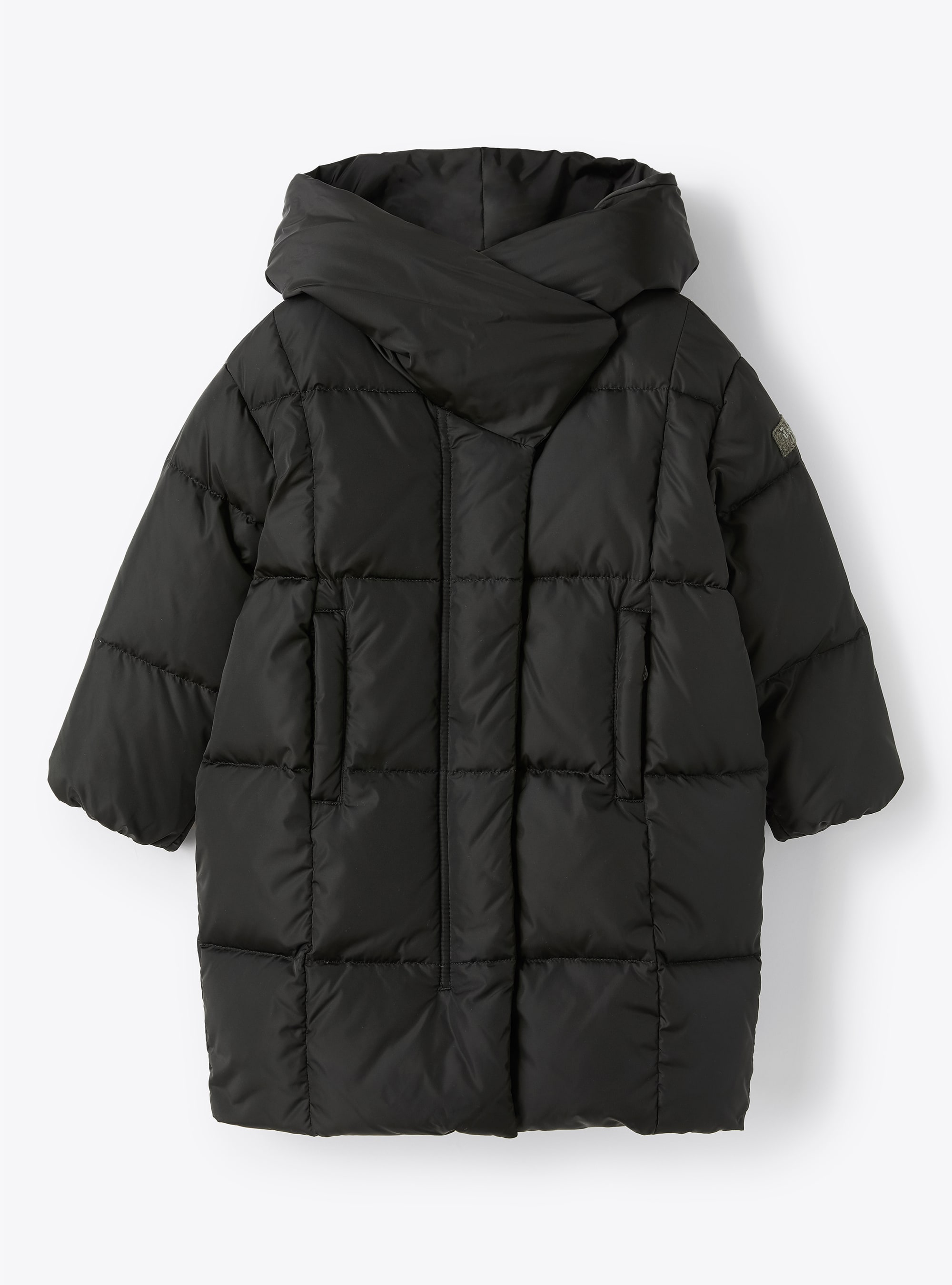 Black hooded long down jacket - Down Jackets - Il Gufo