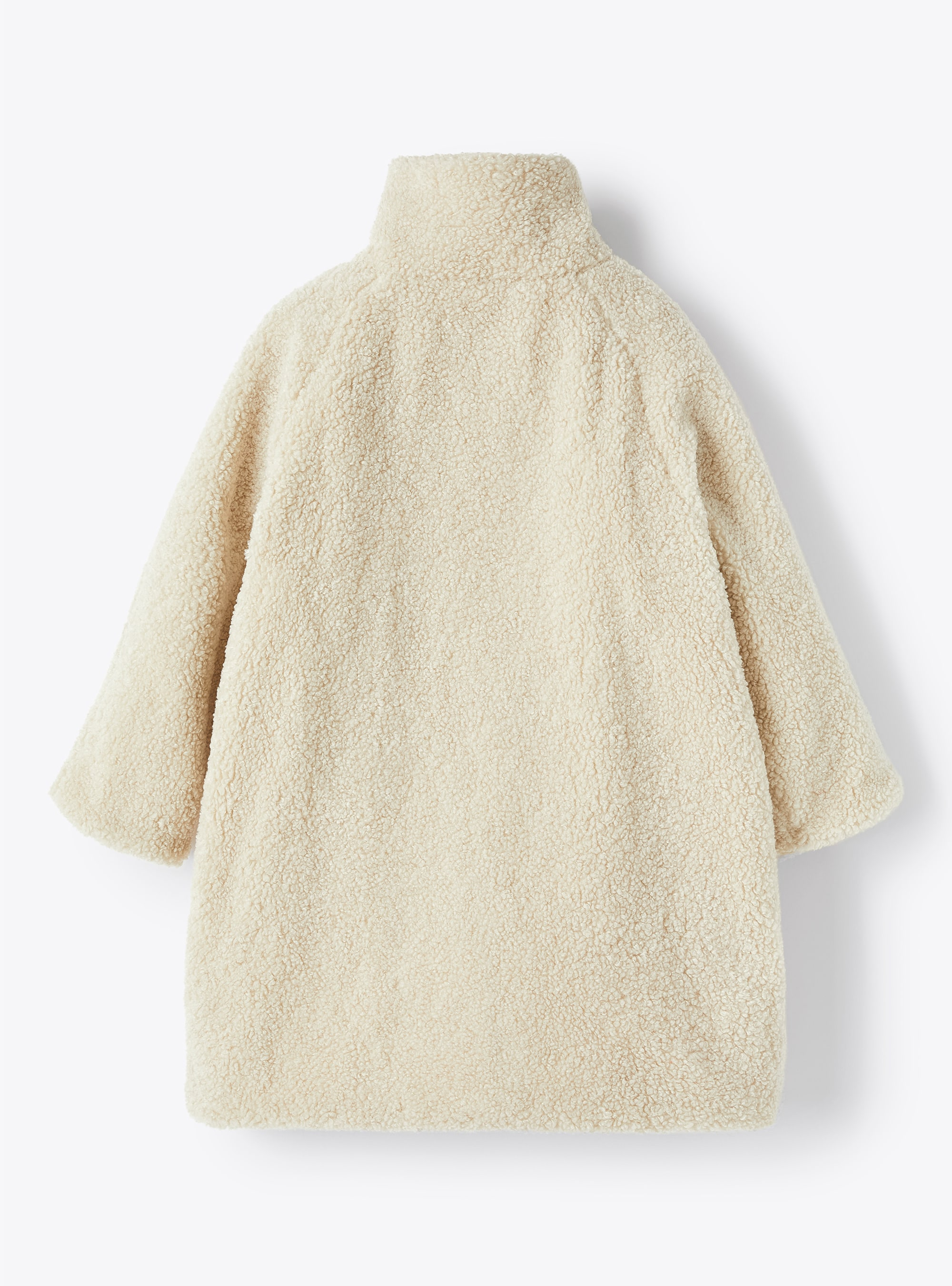 Long teddy fleece coat - Beige | Il Gufo