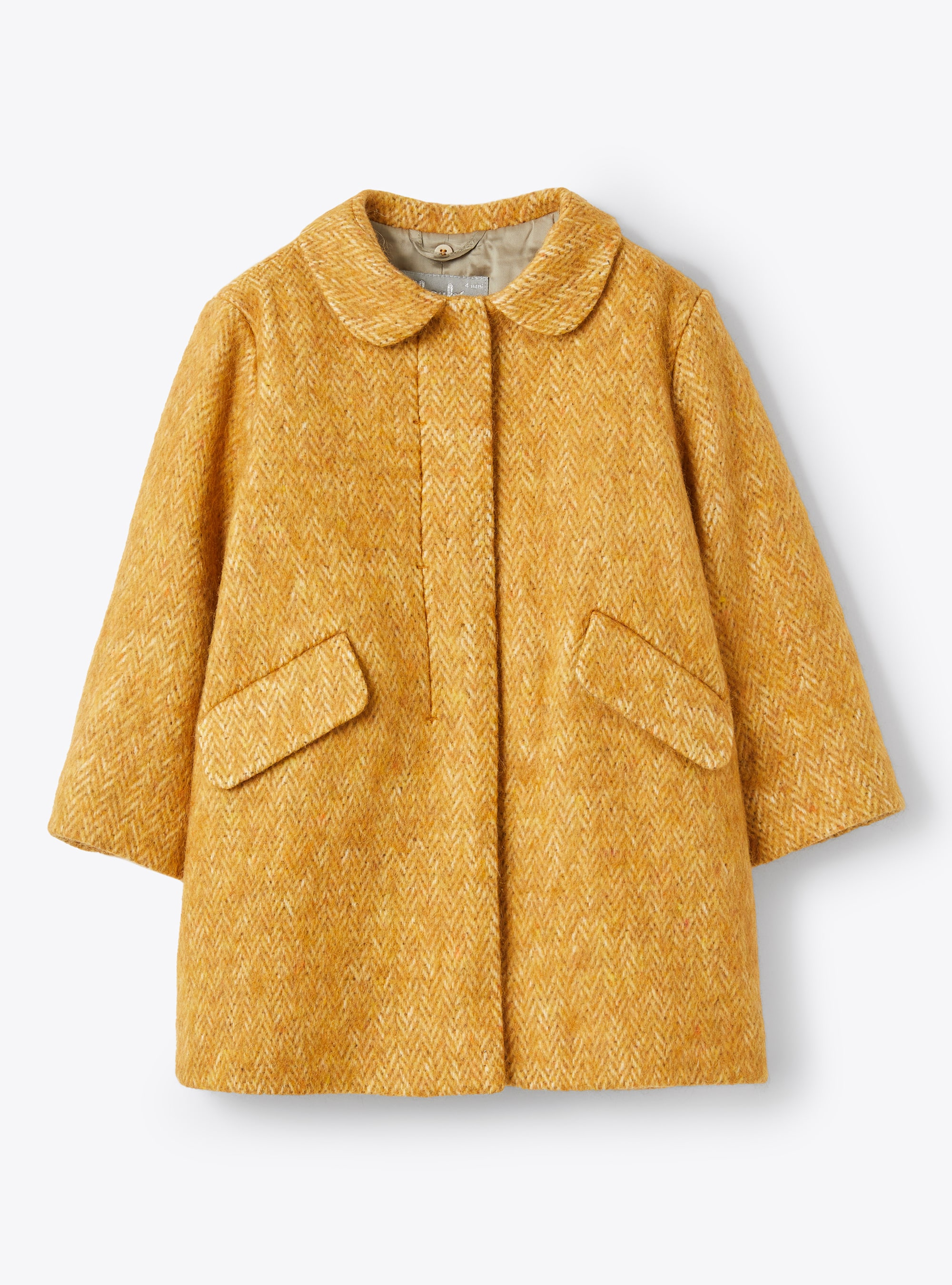 Manteau en tissu à chevrons jaune - Beige | Il Gufo