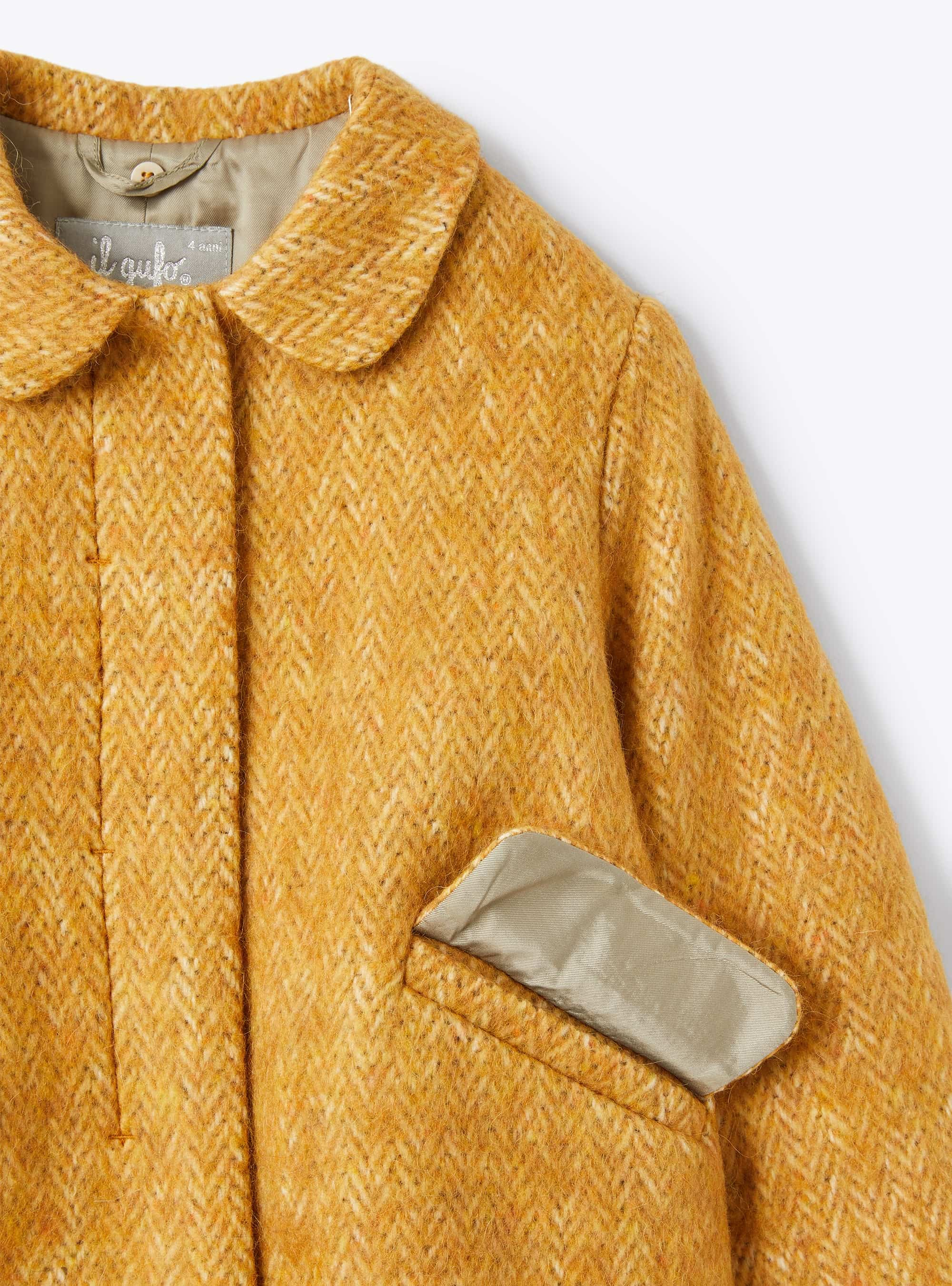 Yellow herringbone coat - Beige | Il Gufo