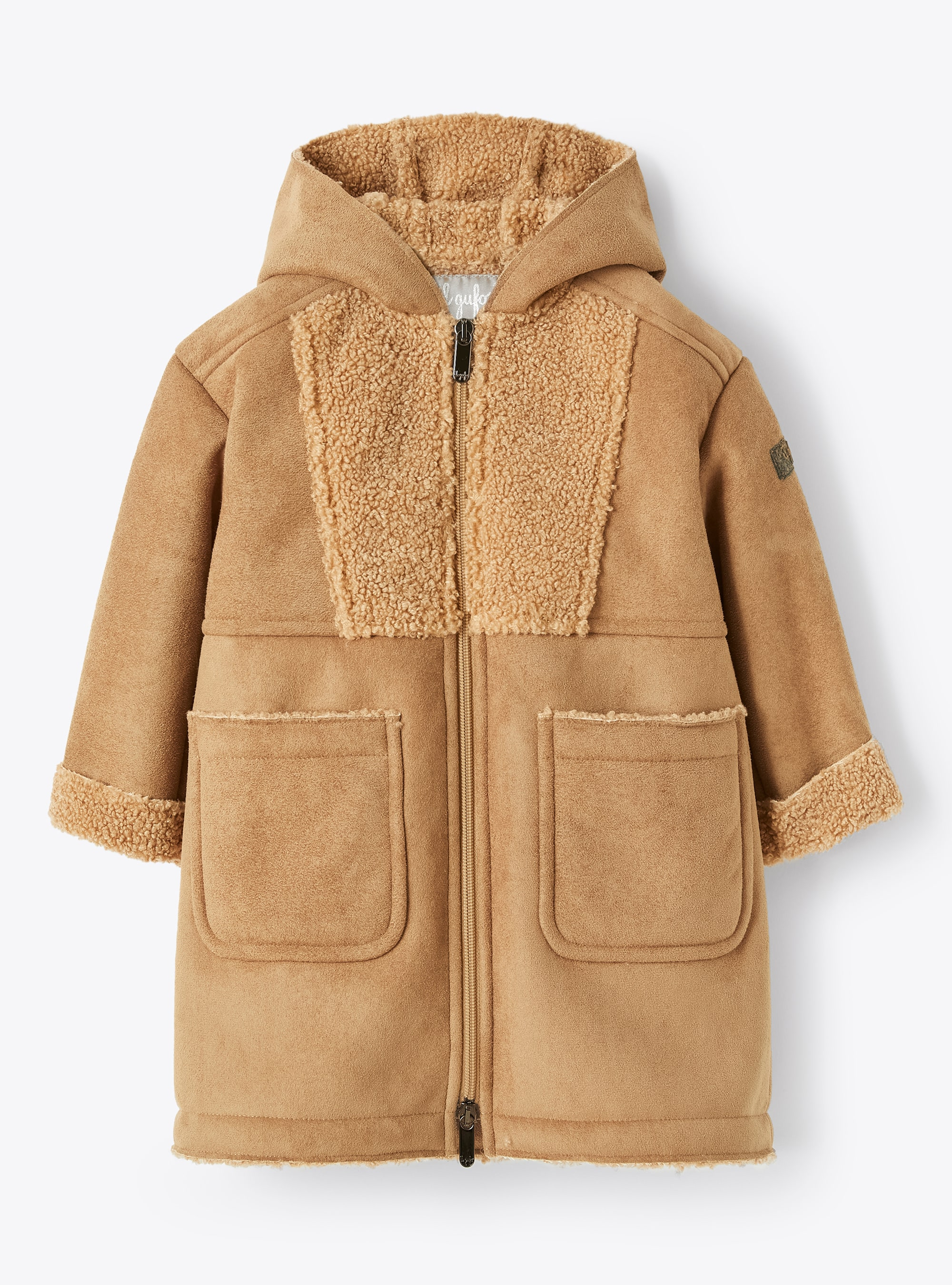 Beige faux sheepskin coat - Brown | Il Gufo