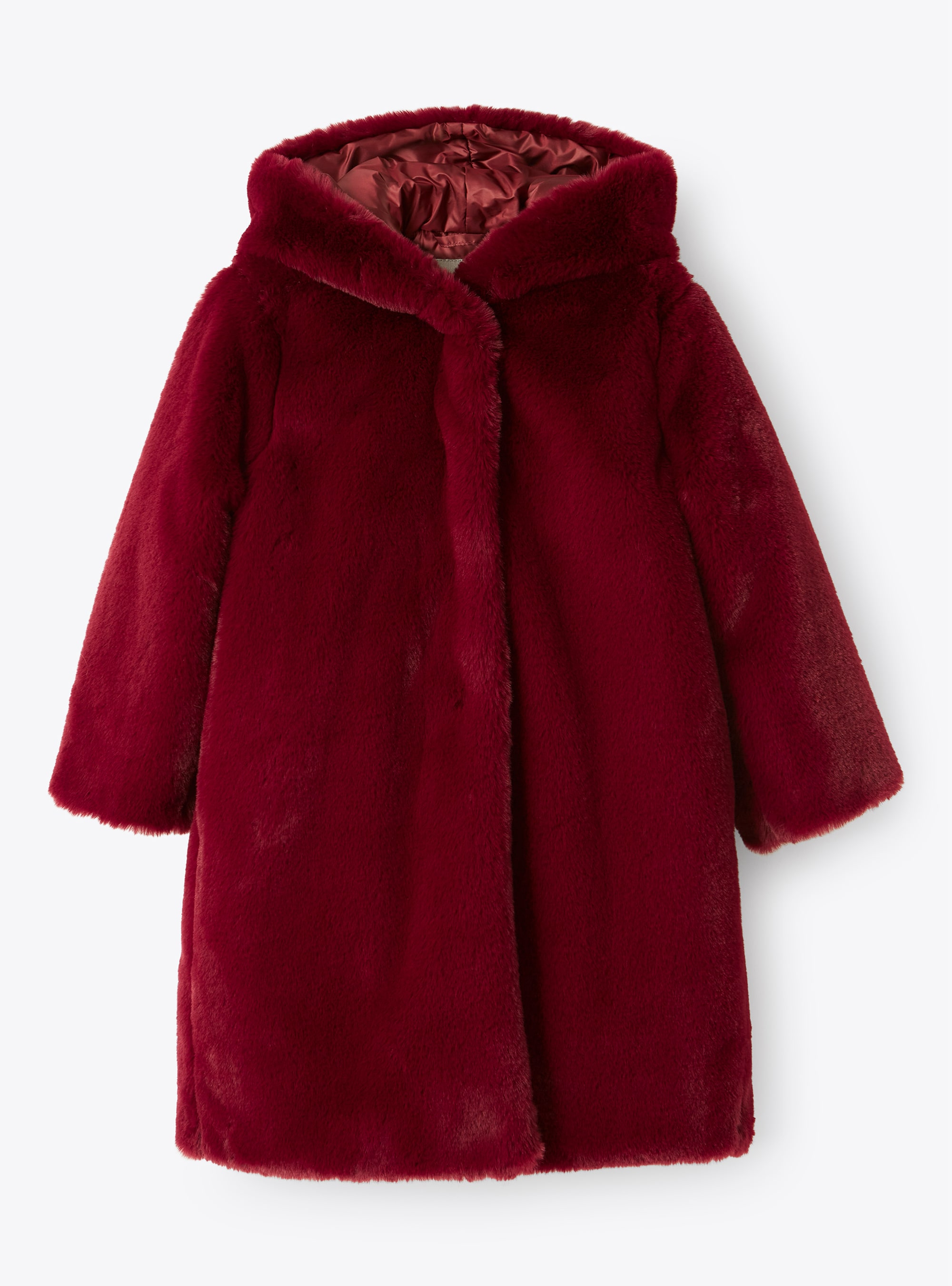 Burgundy faux fur coat - Coats - Il Gufo