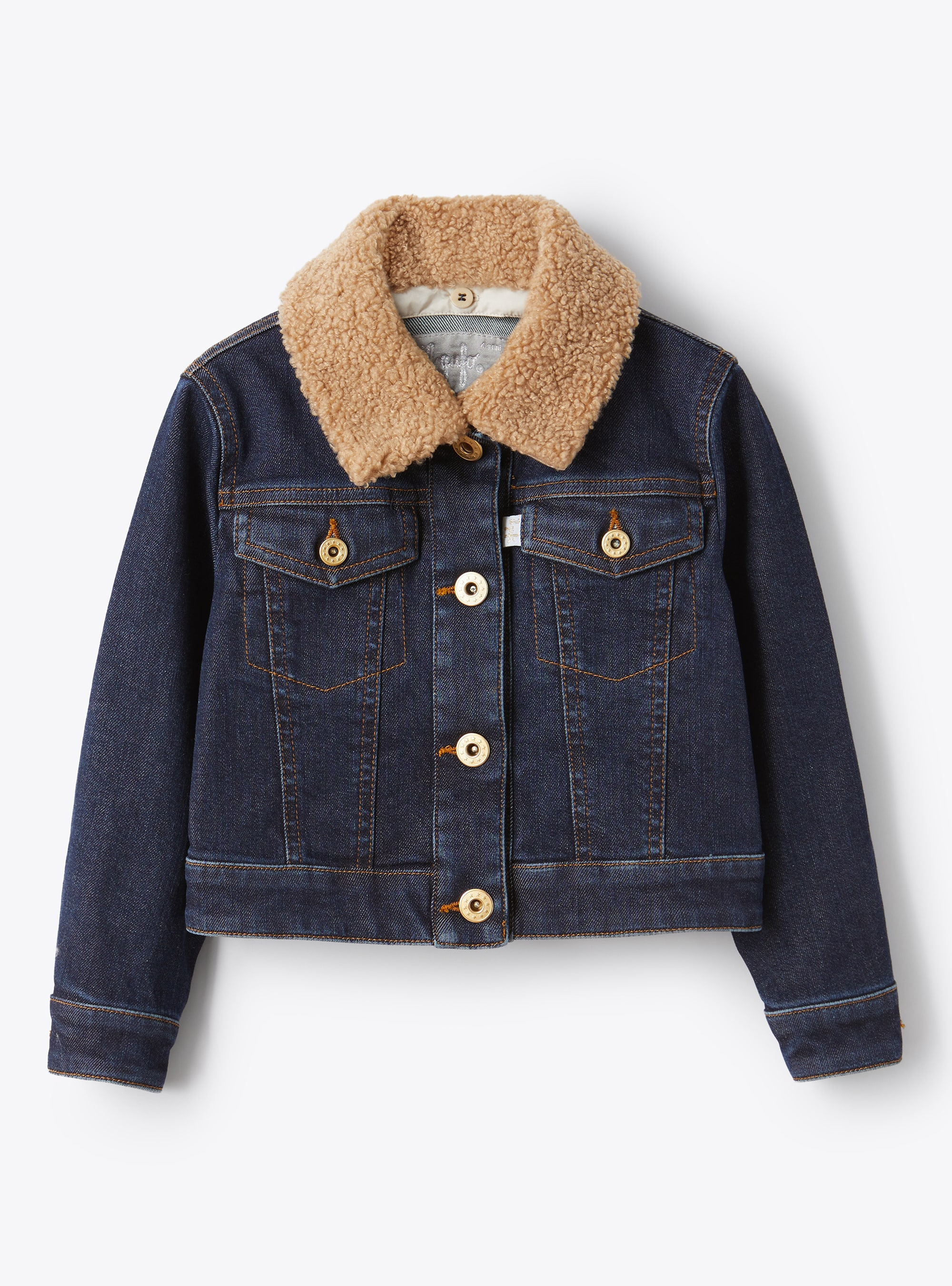Denim jacket with teddy fleece collar - Jackets - Il Gufo
