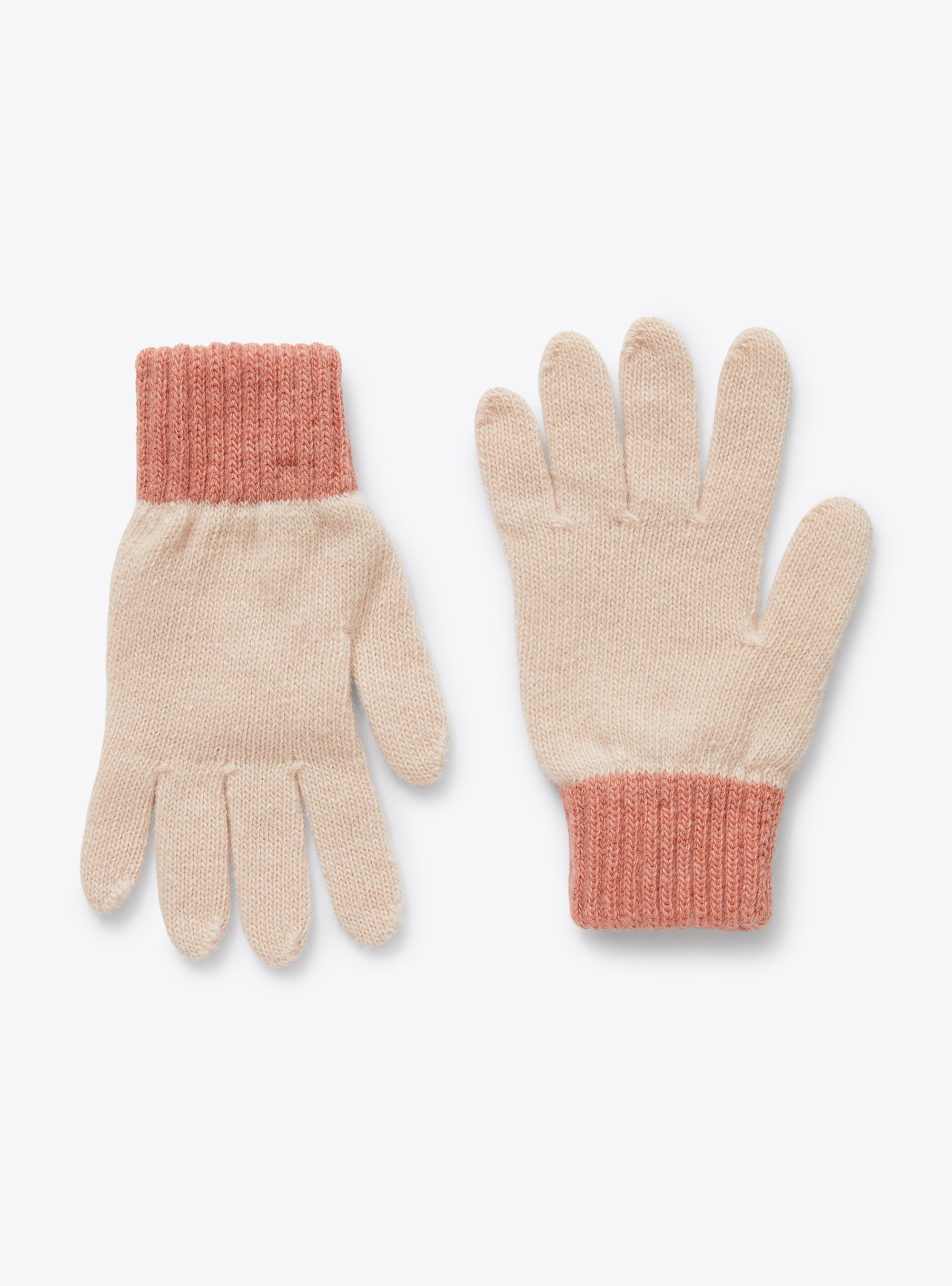 Two-tone merino wool gloves - Yellow | Il Gufo