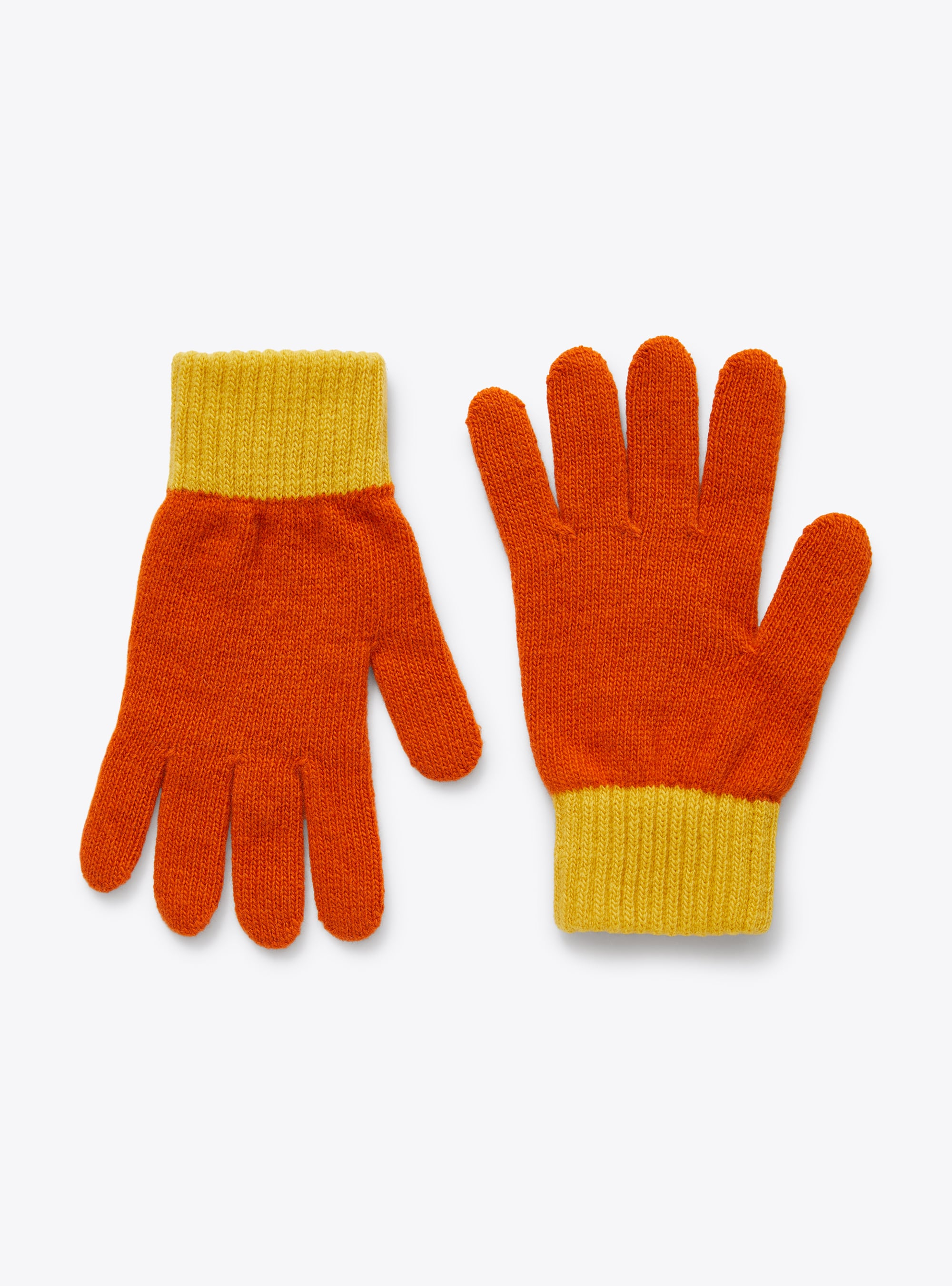 Two-tone merino wool gloves - Pink | Il Gufo
