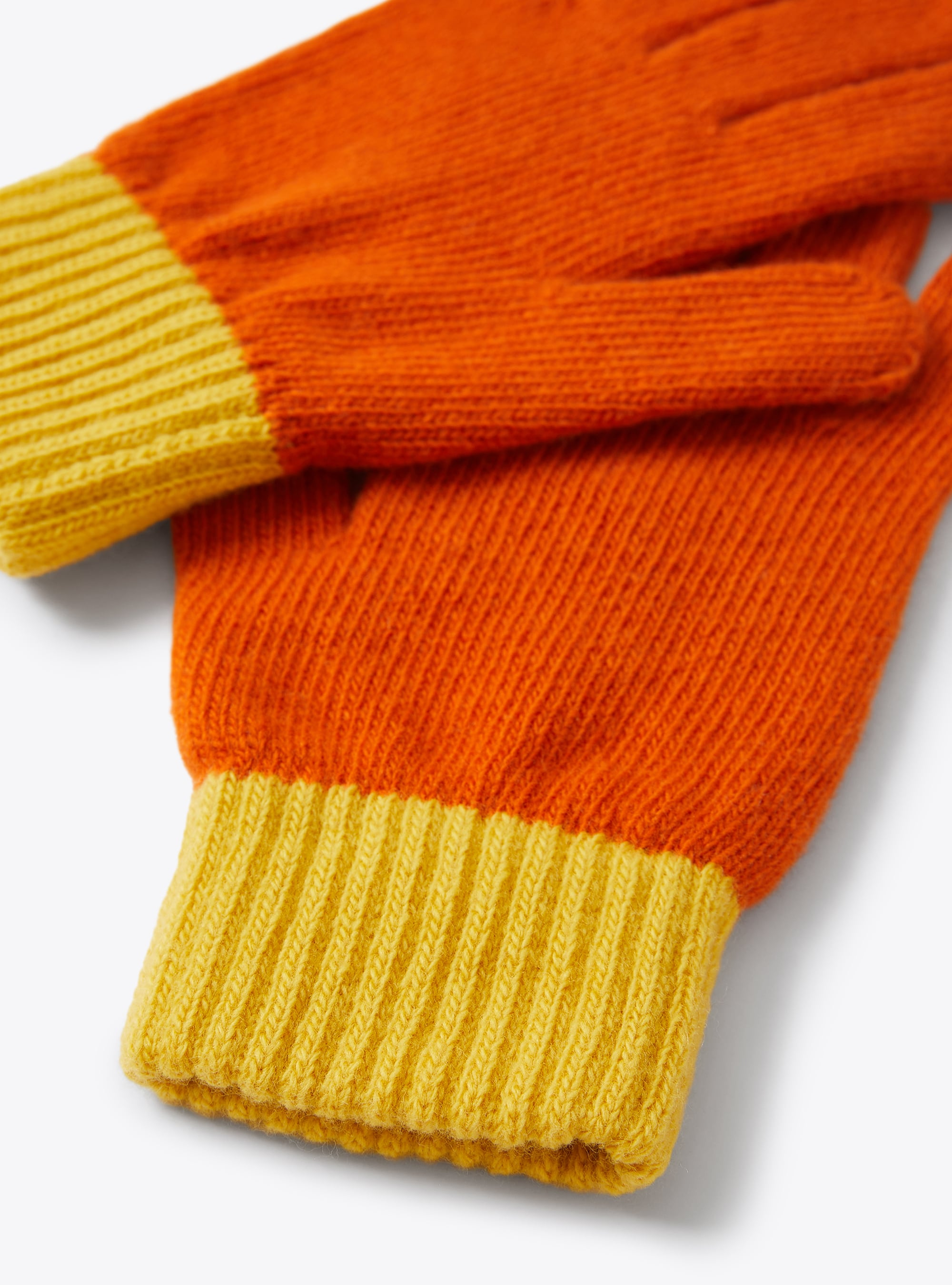 Two-tone merino wool gloves - Pink | Il Gufo