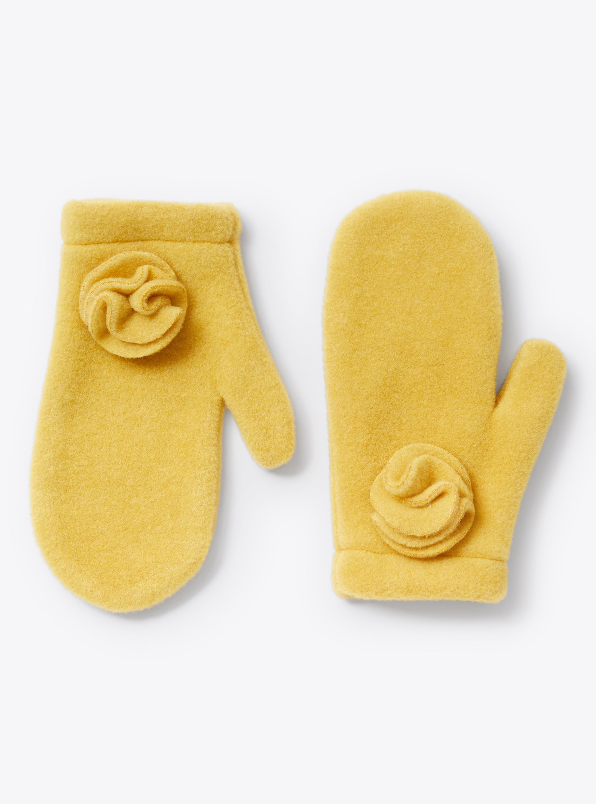 Gold fleece mittens - Yellow | Il Gufo