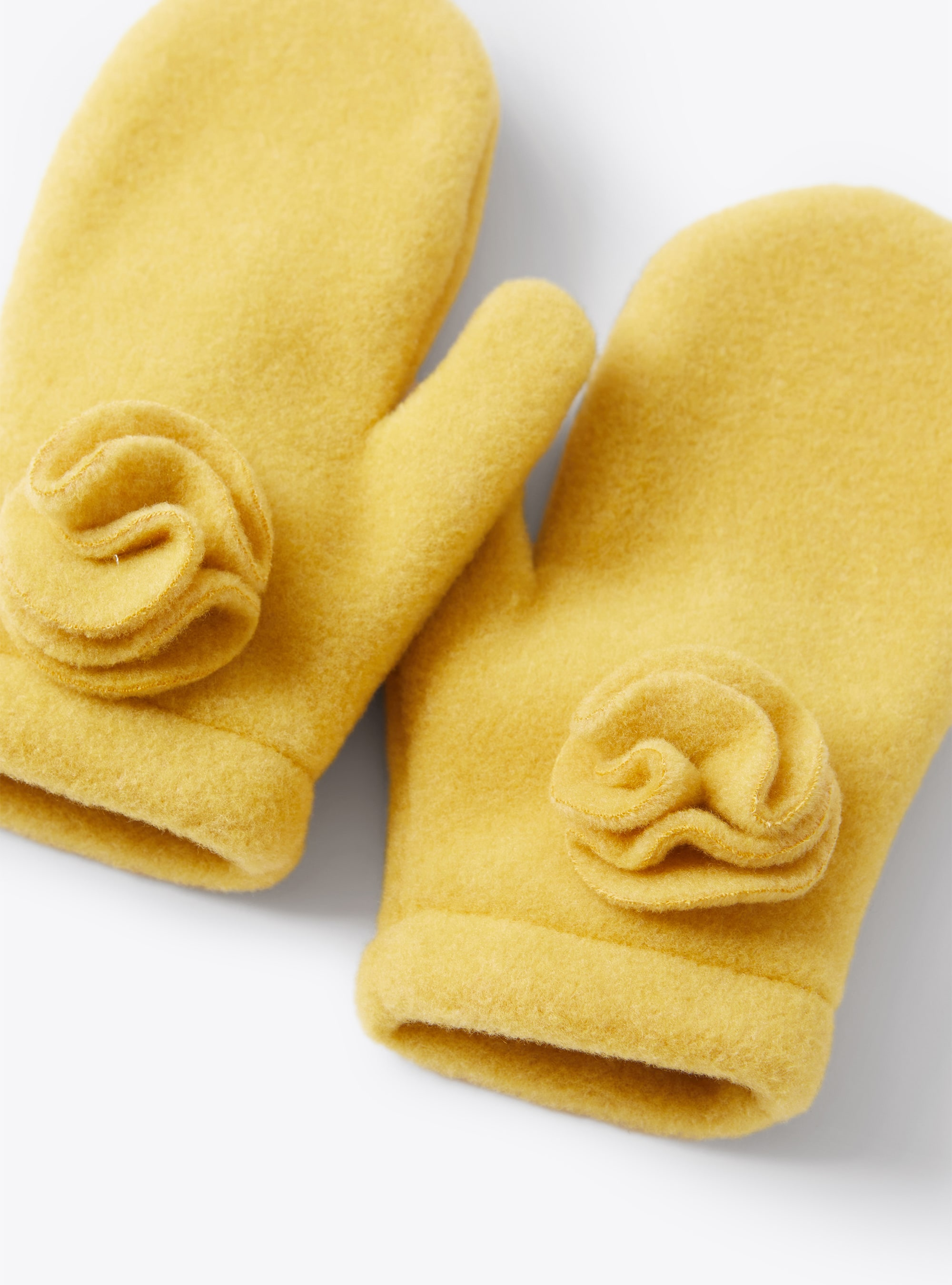 Gold fleece mittens - Yellow | Il Gufo