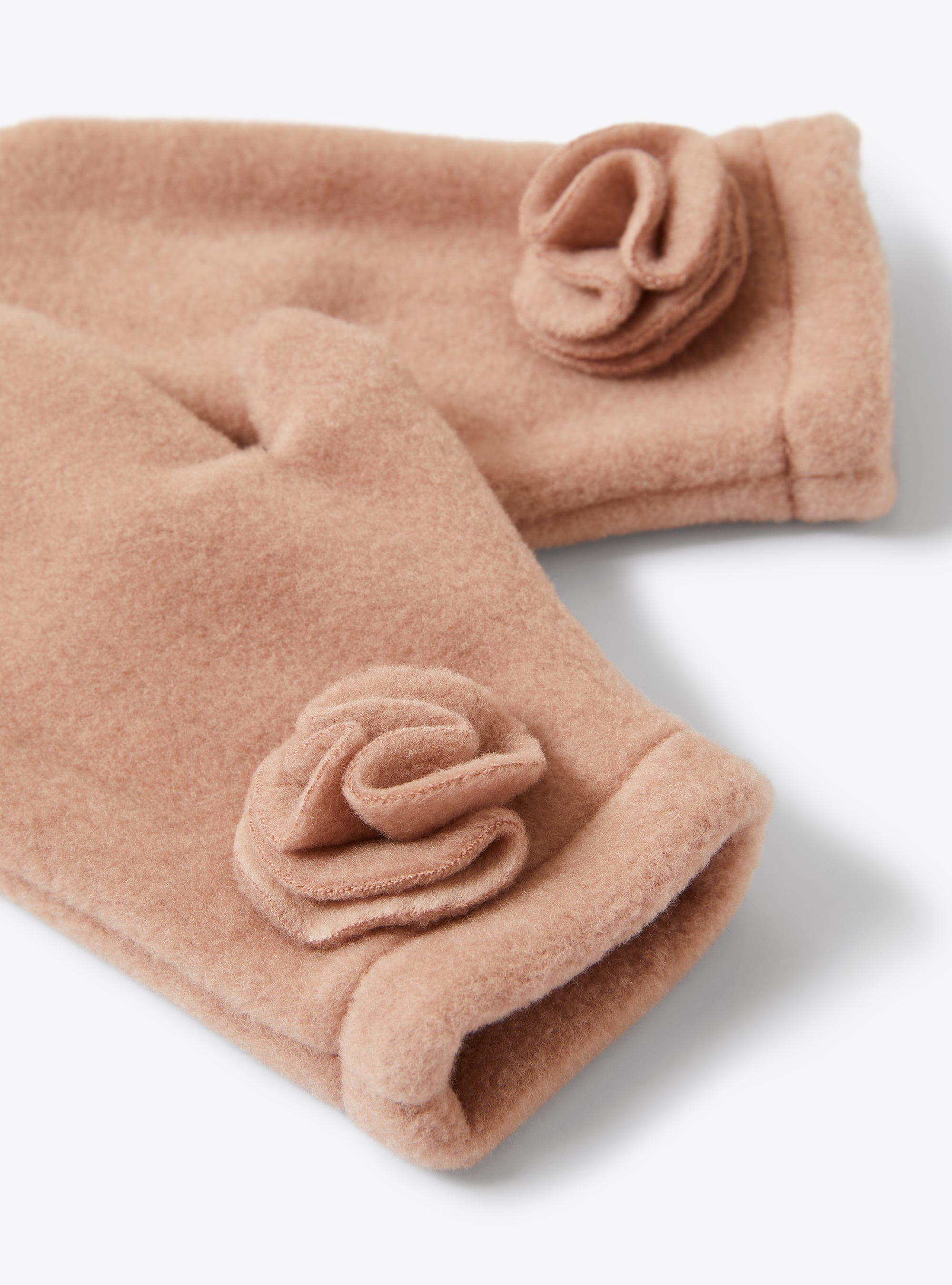Quartz pink fleece mittens - Pink | Il Gufo