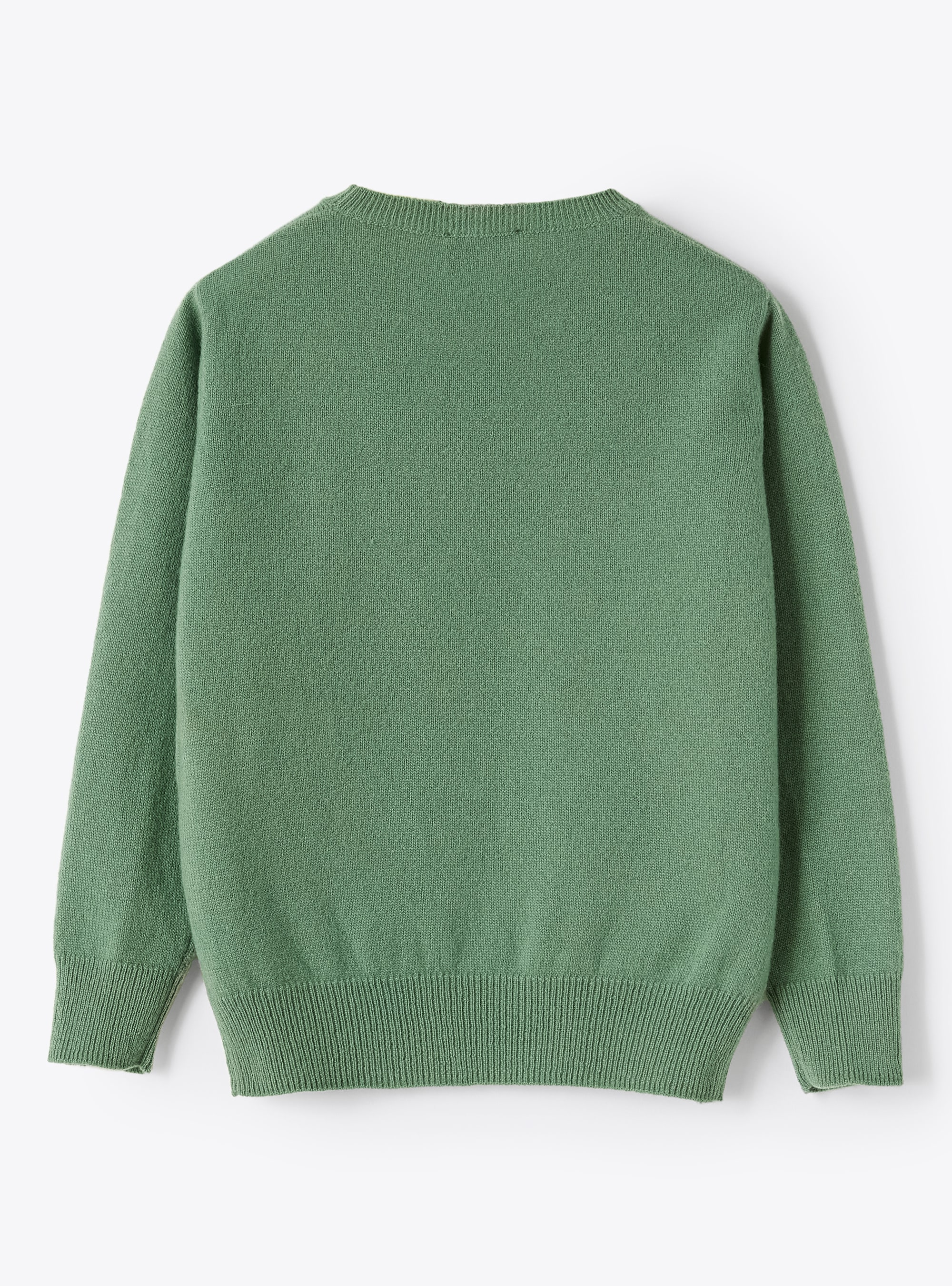 Maglia girocollo in lana verde - Verde | Il Gufo