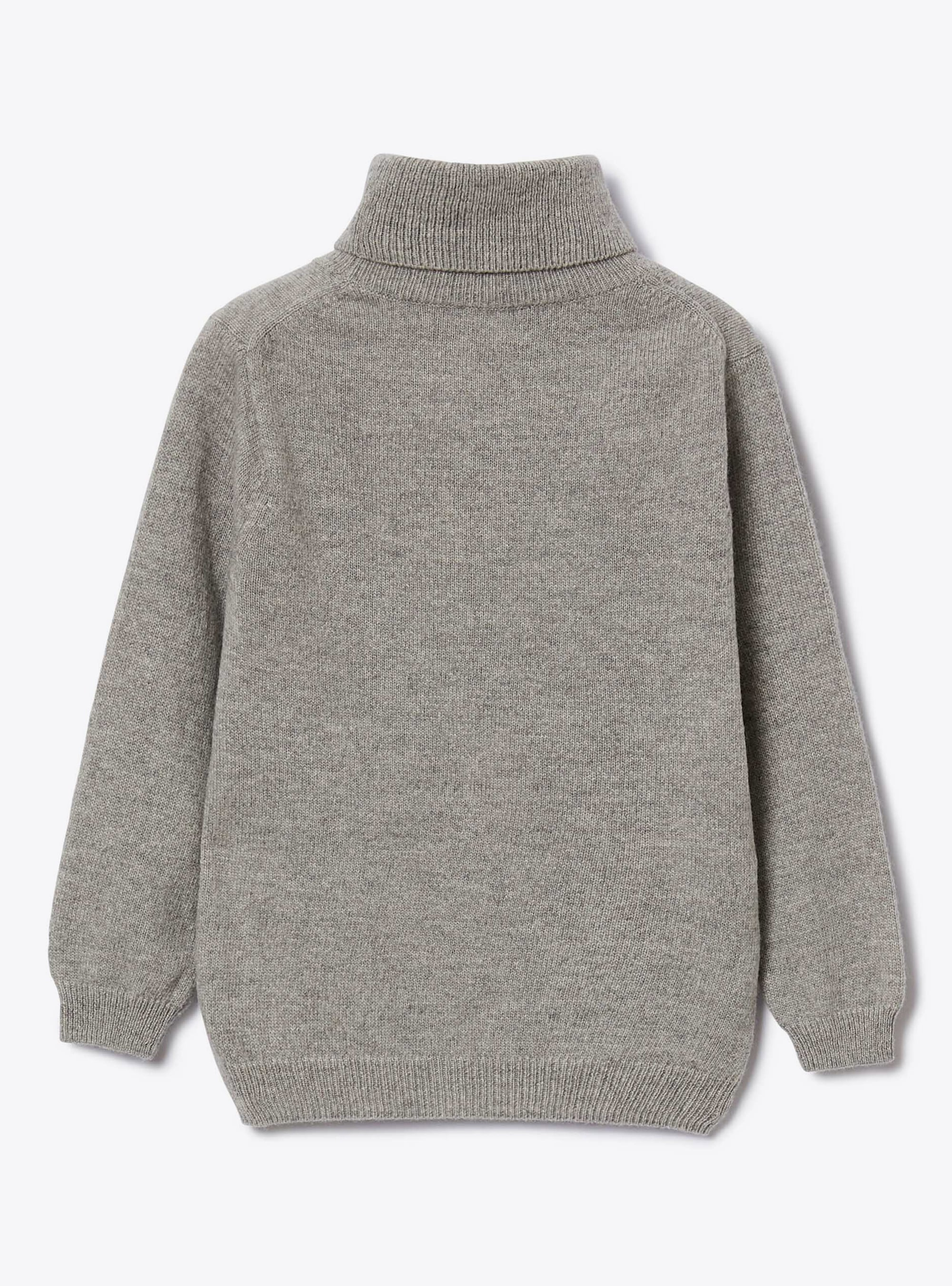 Grey merino wool turtleneck sweater - Grey | Il Gufo
