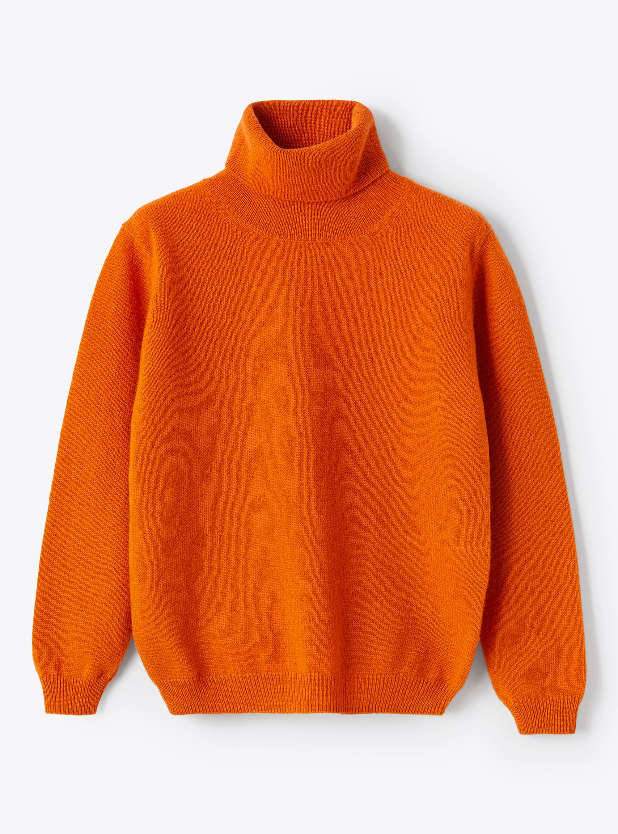 Orange merino wool turtleneck sweater - Sweaters - Il Gufo