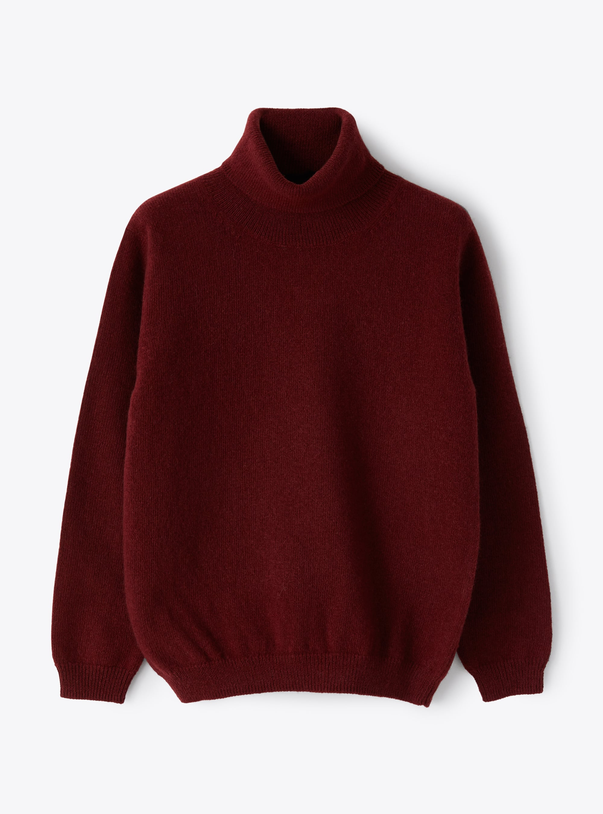 Burgundy merino wool turtleneck sweater - Burgundy | Il Gufo