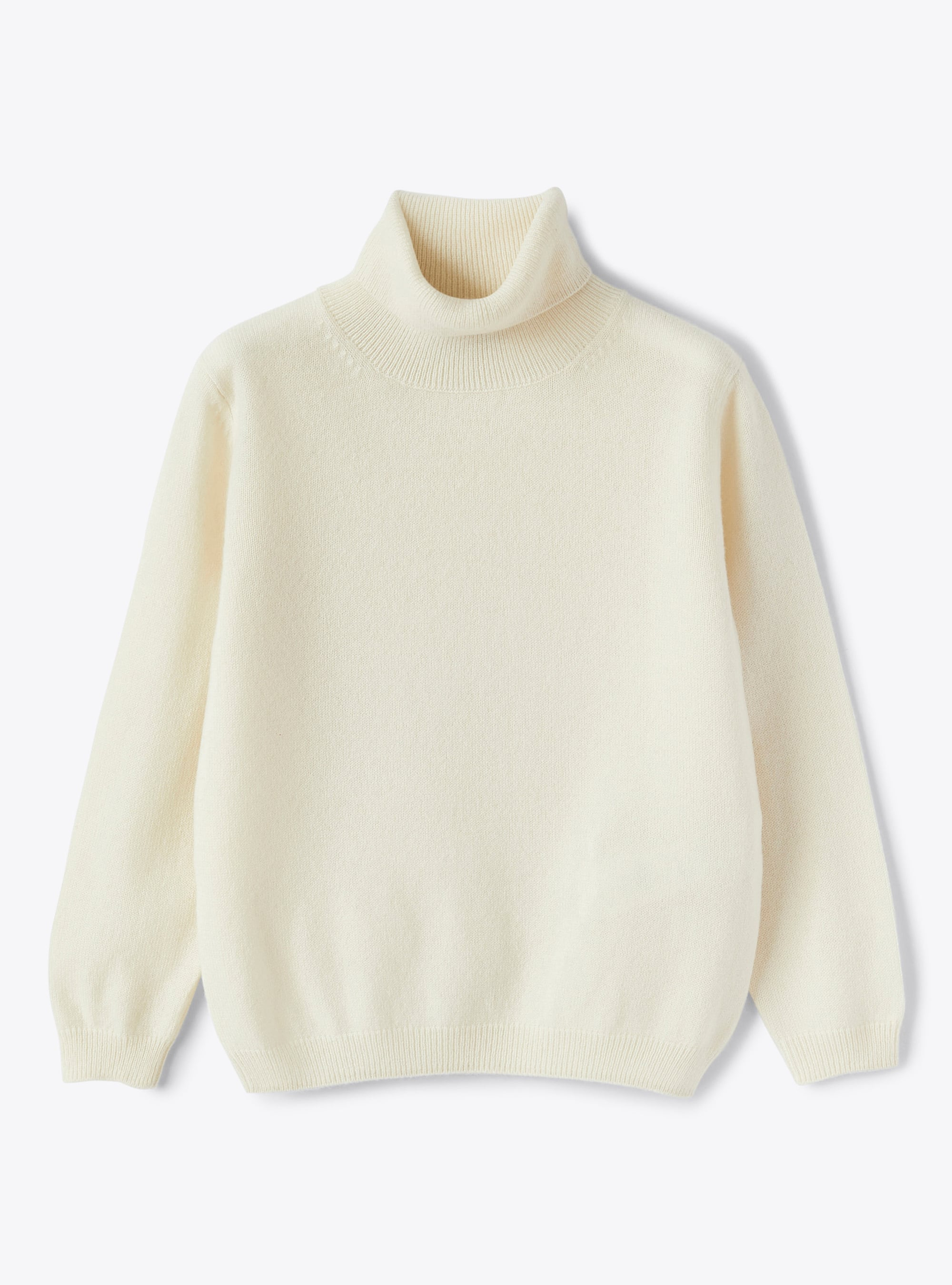 Milk white cashmere turtleneck sweater - White | Il Gufo