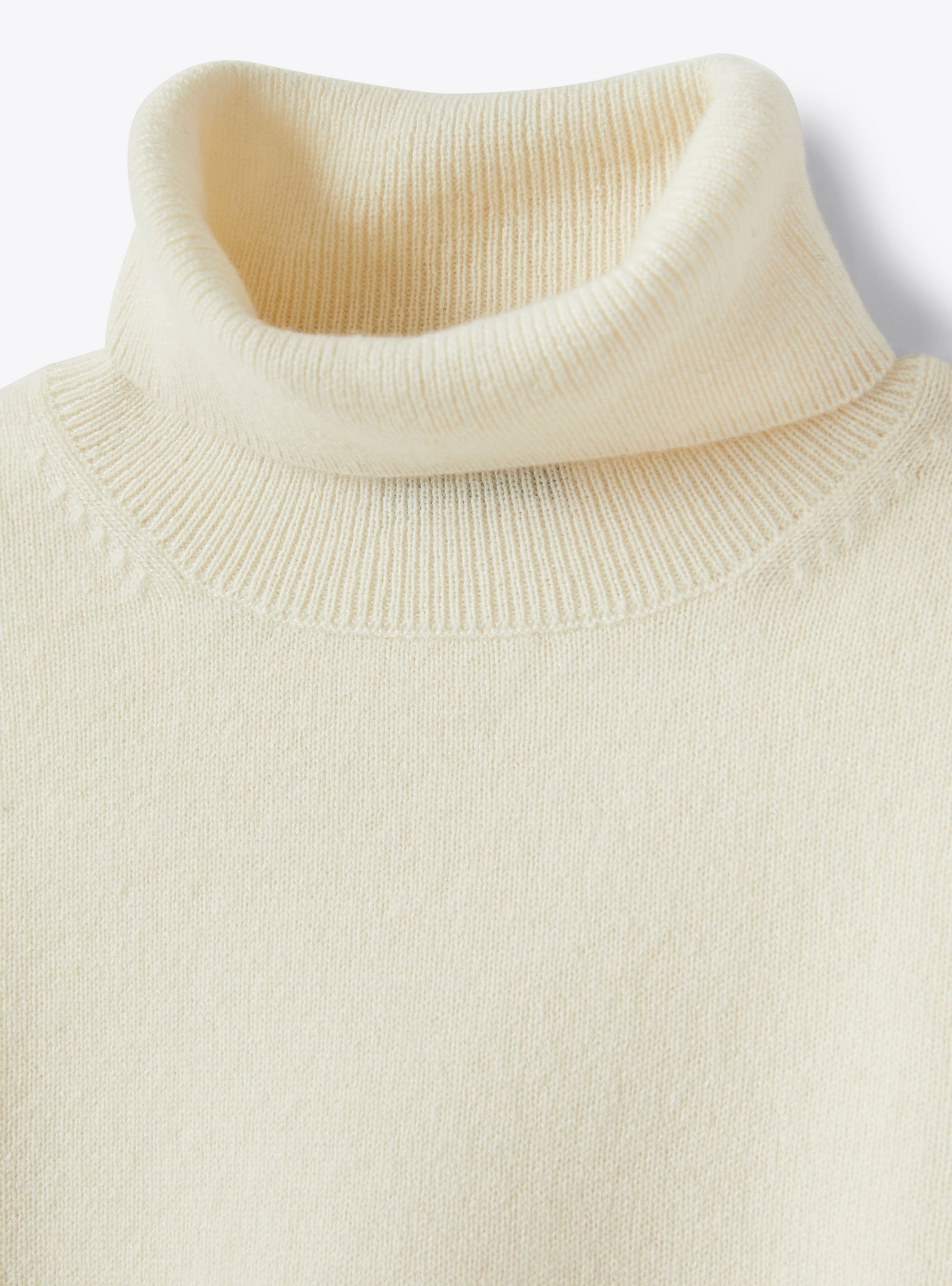 Milk white cashmere turtleneck sweater - White | Il Gufo