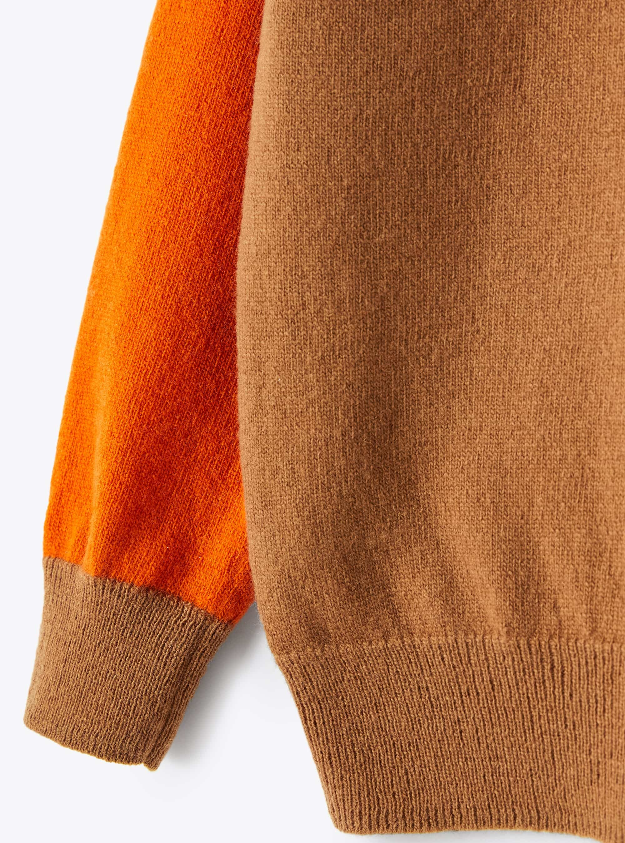 Colour-block merino wool sweater - Brown | Il Gufo