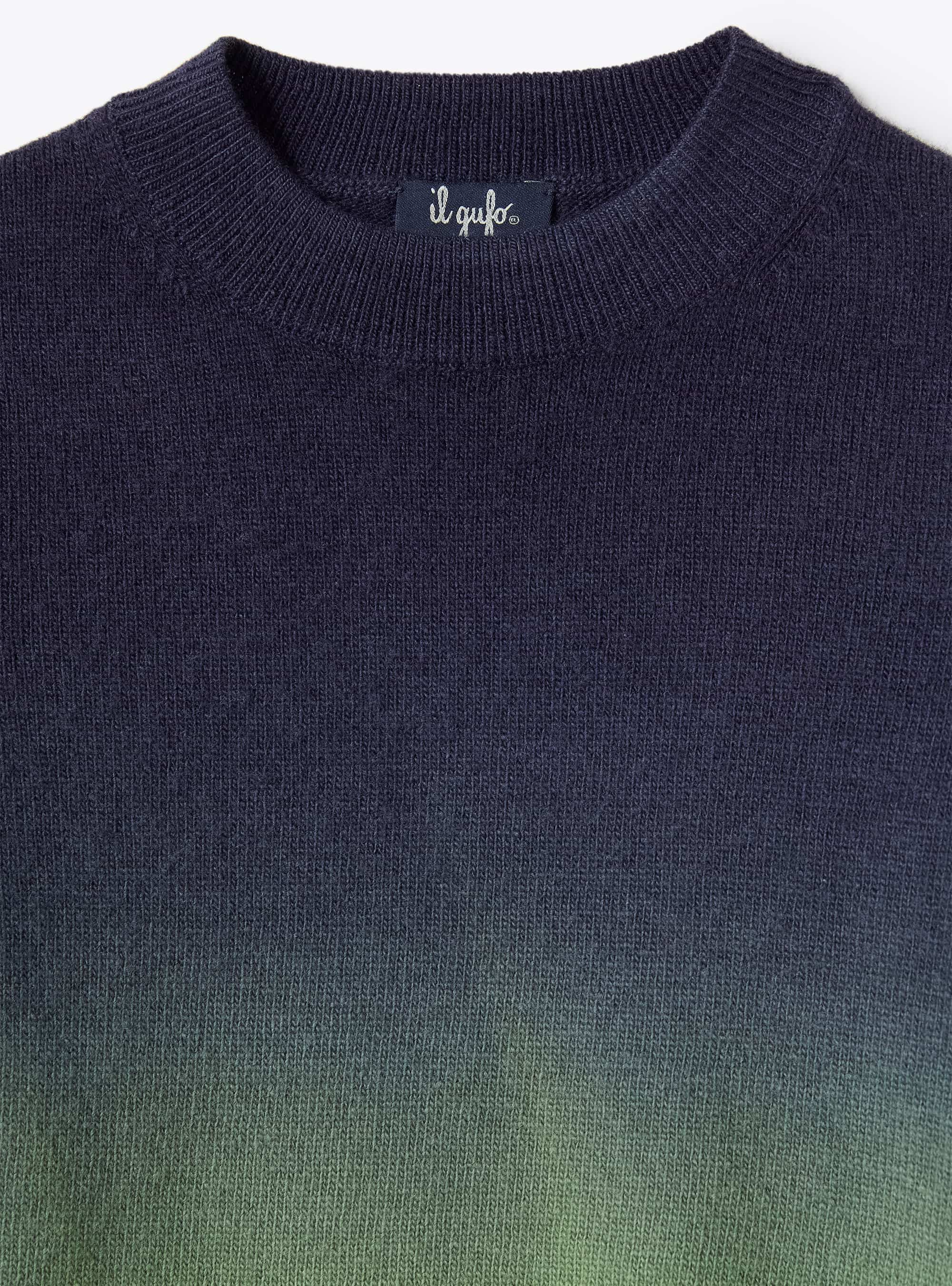 Pullover aus Merinowolle mit Farbverlauf - Blau | Il Gufo