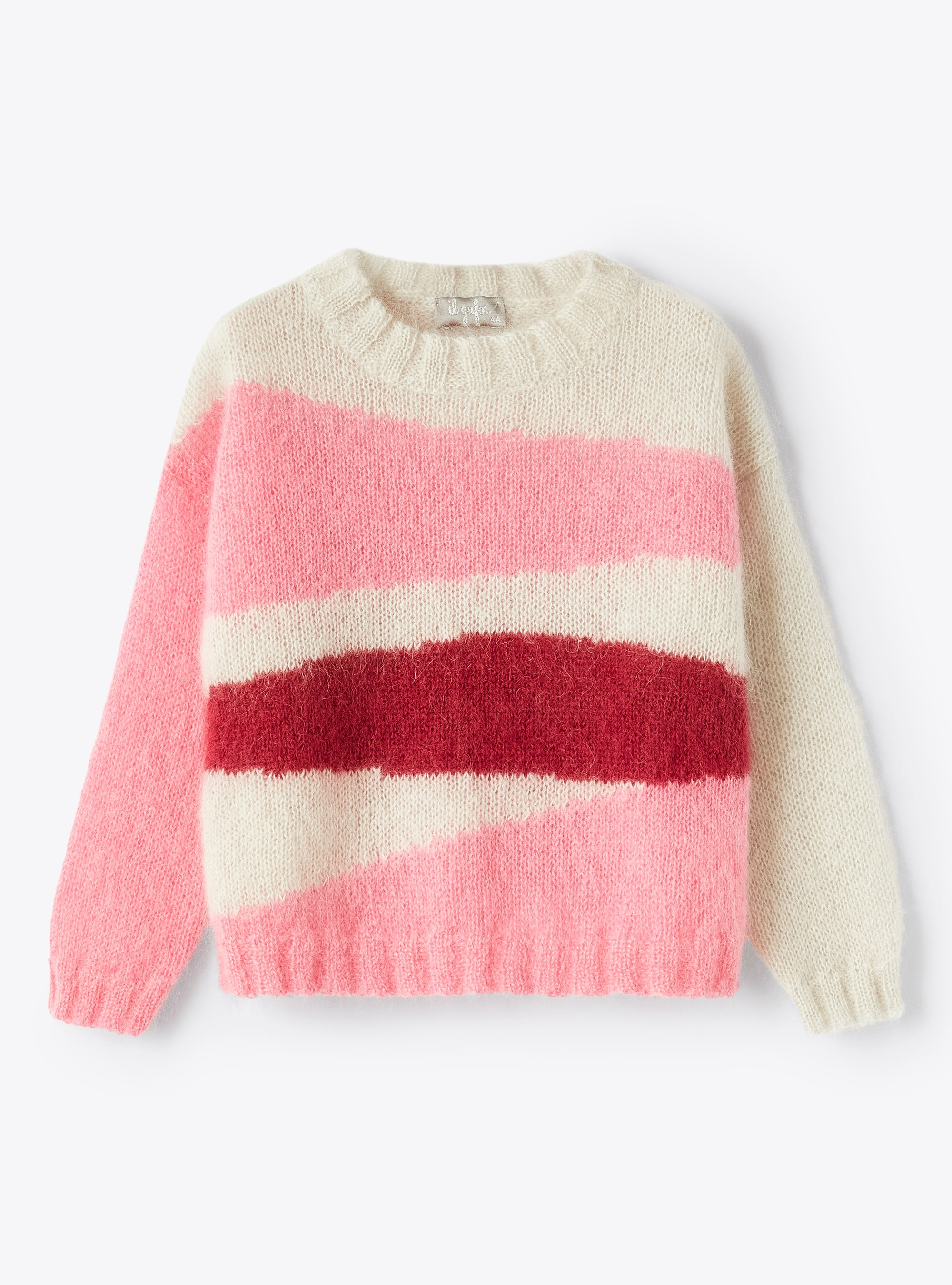 Multicoloured mohair sweater - Red | Il Gufo