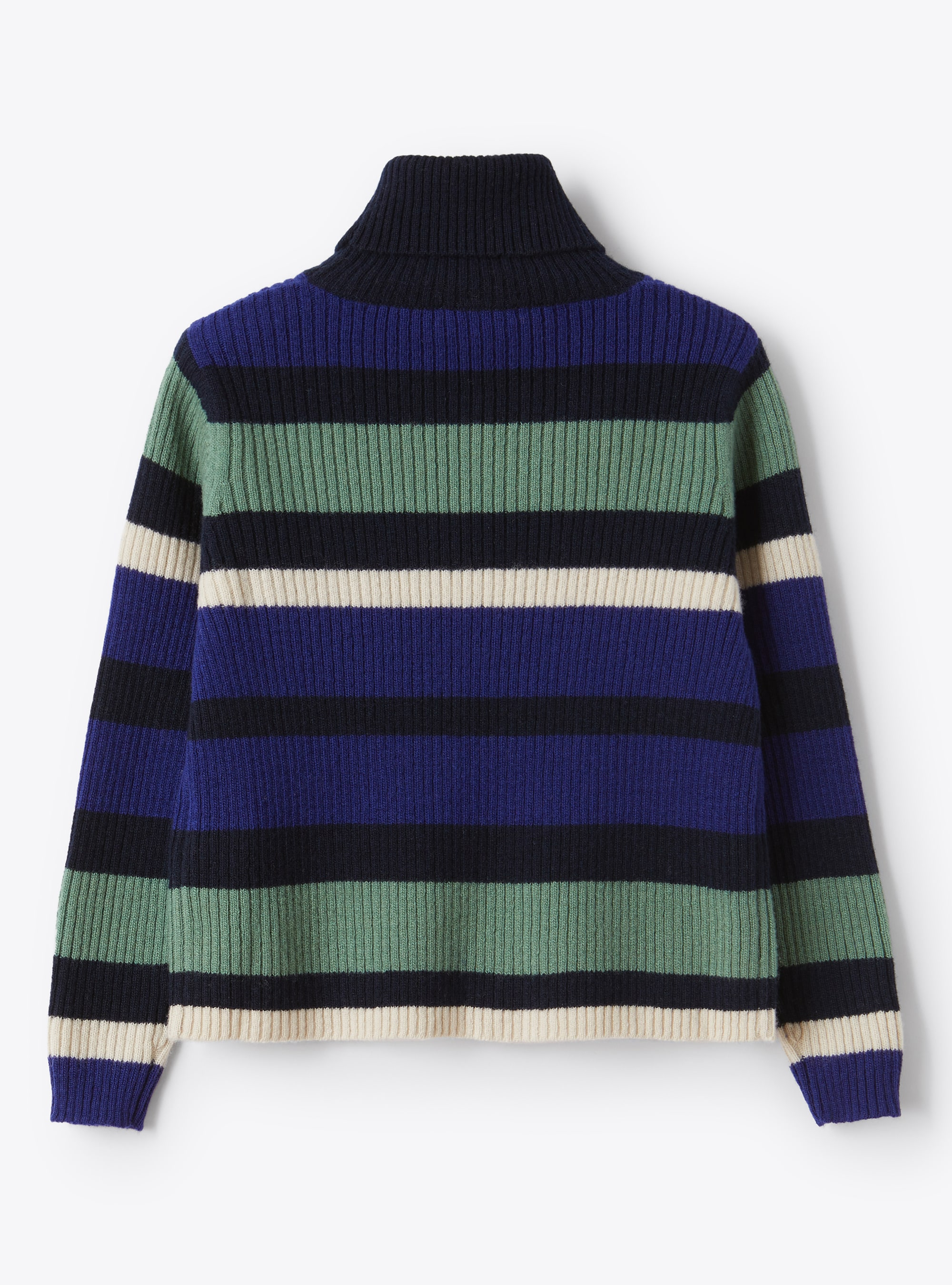 Multicolour stripe turtleneck sweater - Blue | Il Gufo