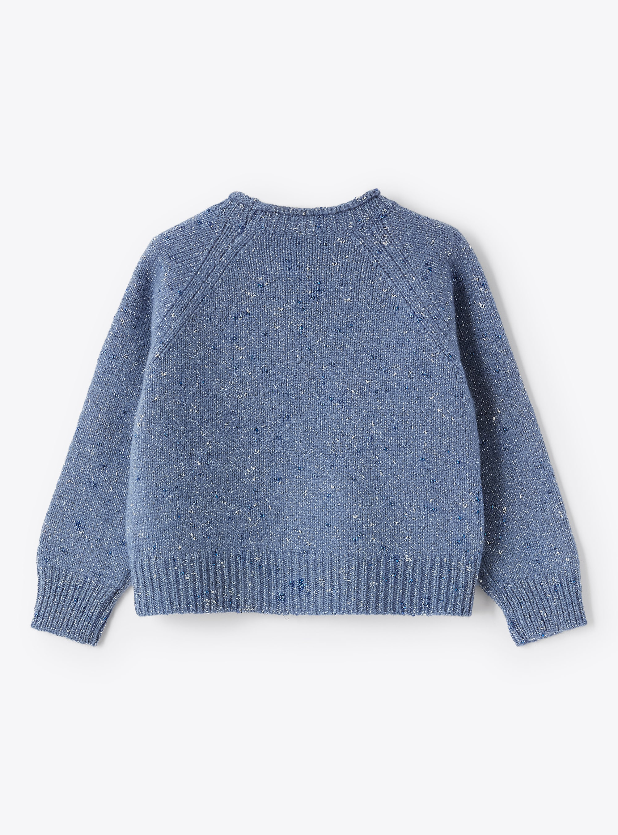 Lurex wool and cashmere sweater - Blue | Il Gufo