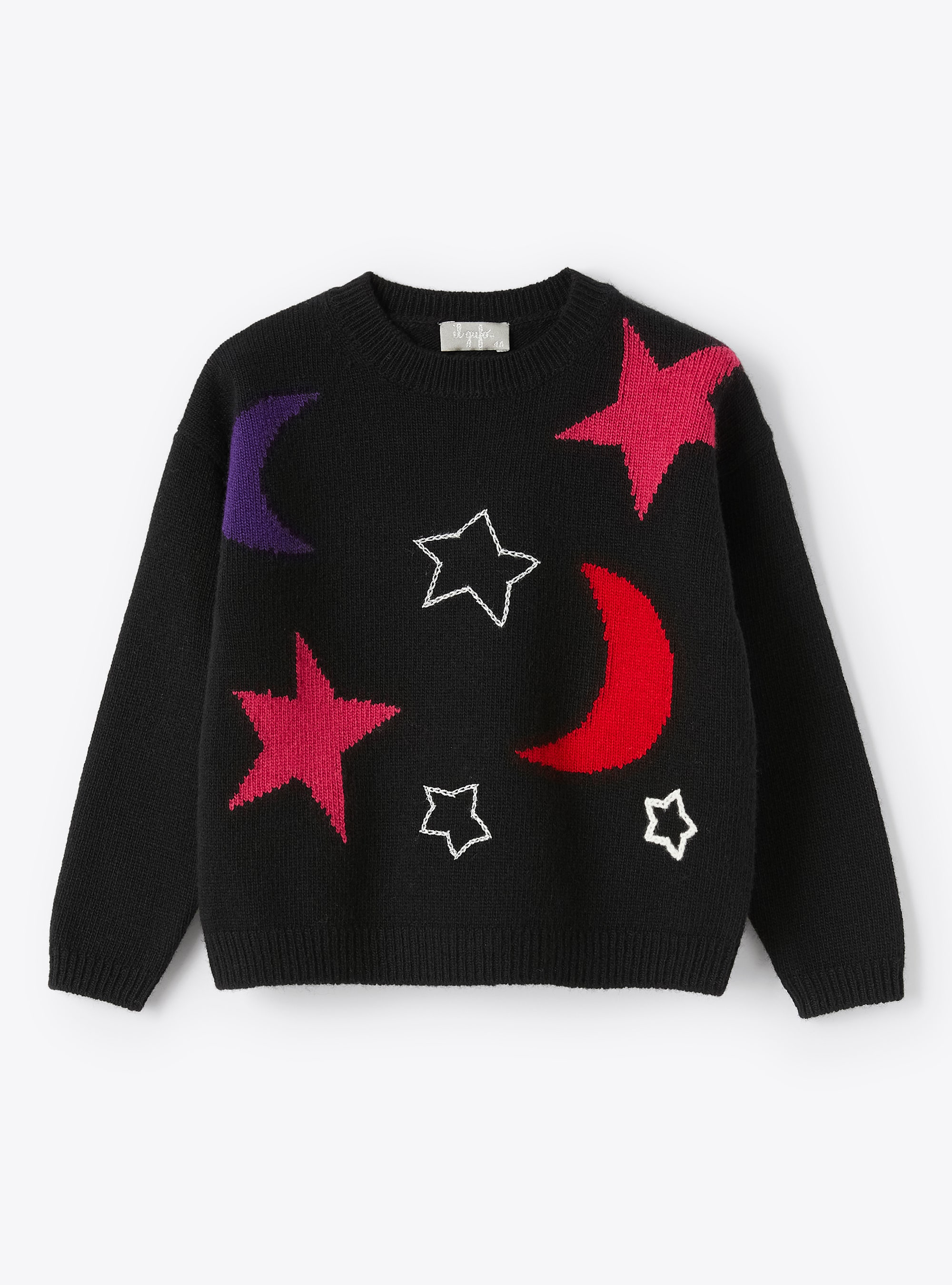 Maglione in lana con stelle multicolor - Maglie - Il Gufo