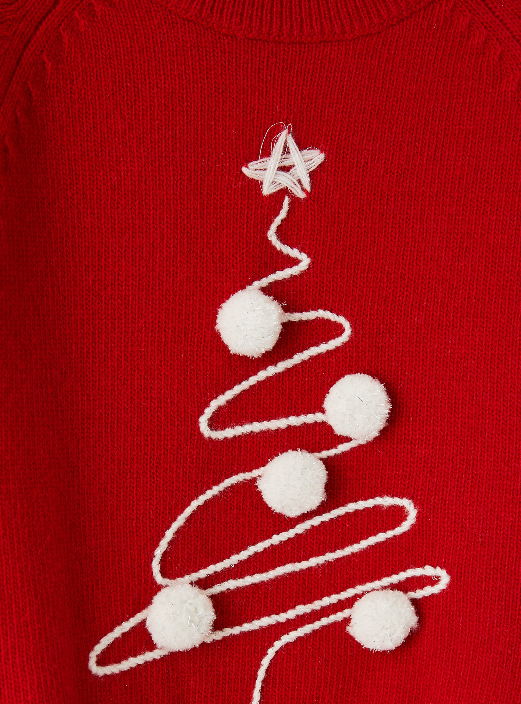 Christmas tree embroidery sweater - Red | Il Gufo