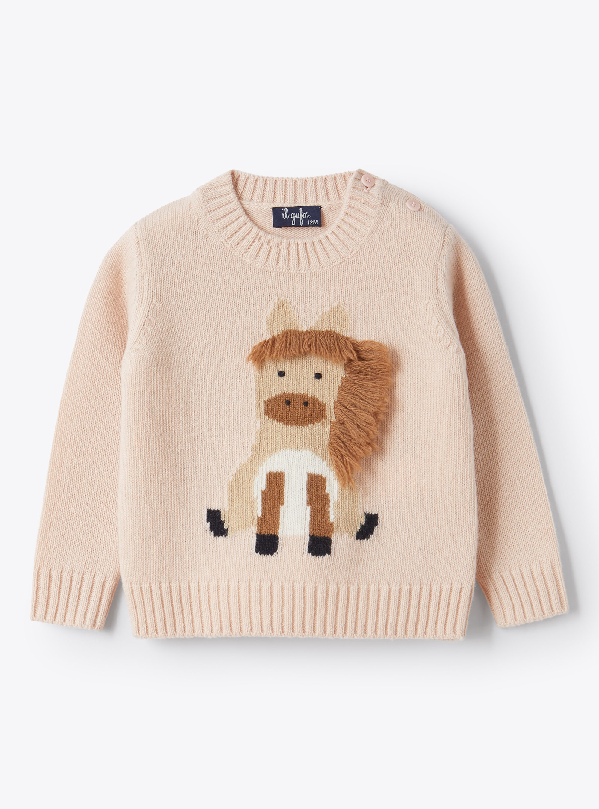 Pony embroidery pink sweater - Pink | Il Gufo