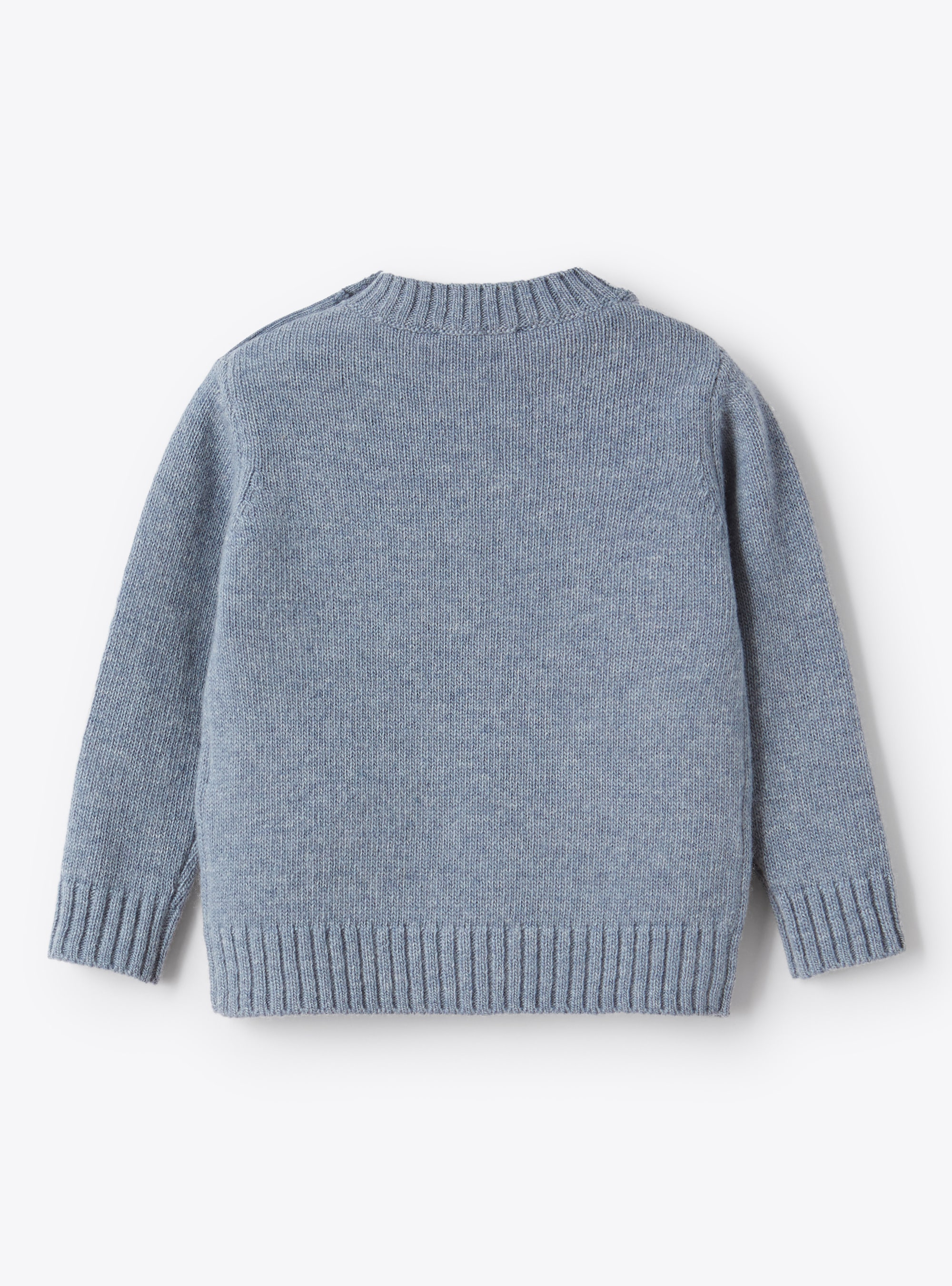 Powder blue embroidery pink sweater - Blue | Il Gufo