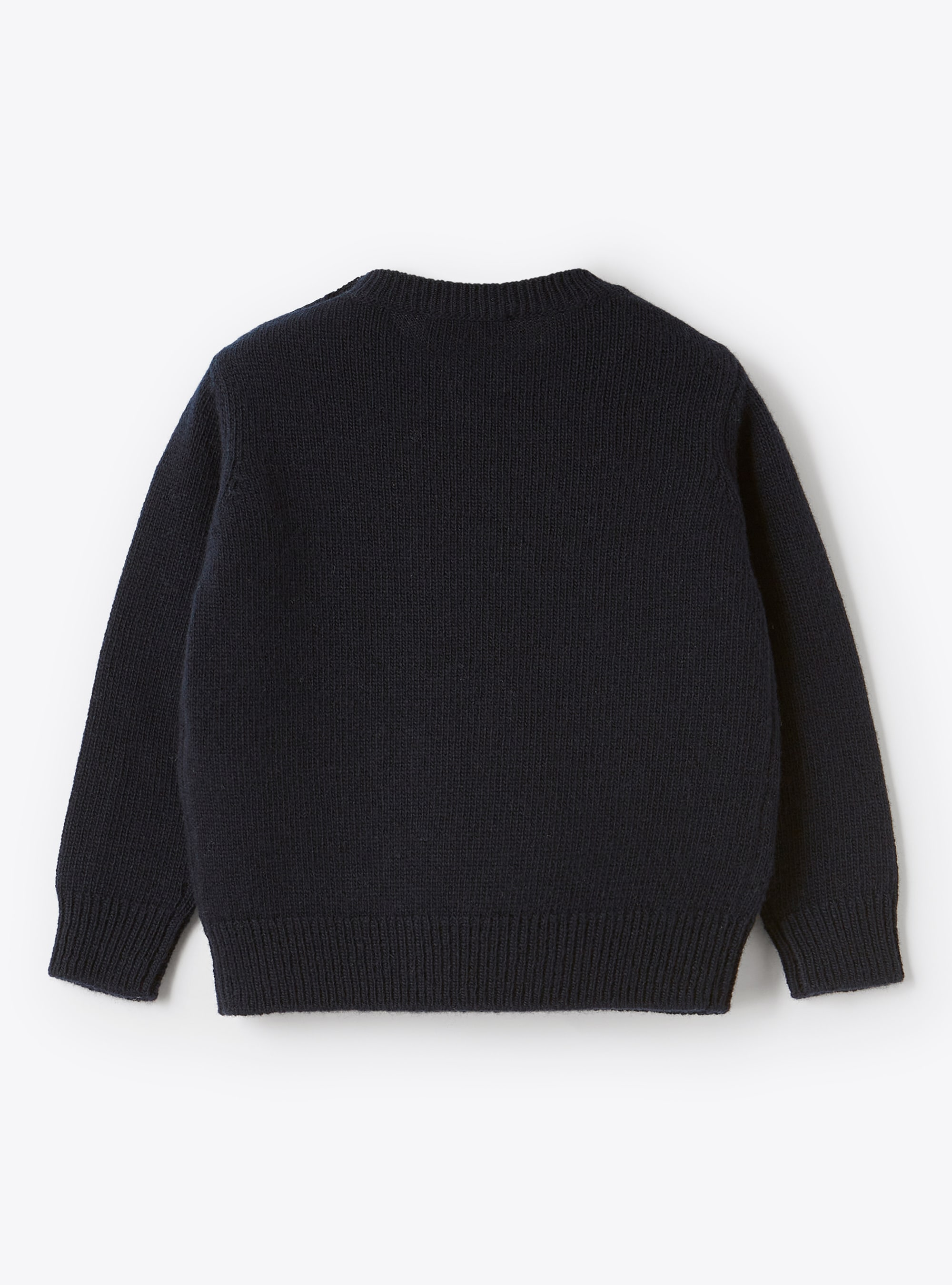 Christmas robin wool sweater - Blue | Il Gufo