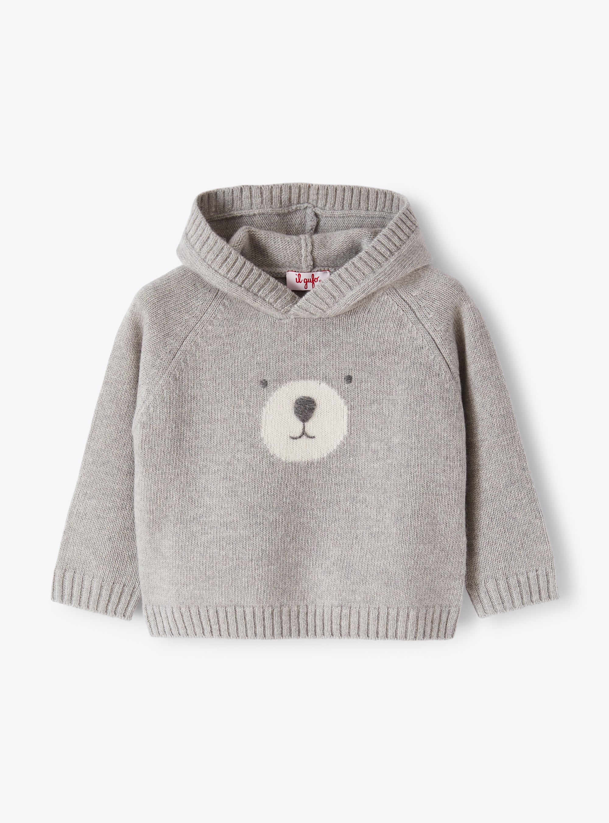 Bear face hooded sweater - Sweaters - Il Gufo