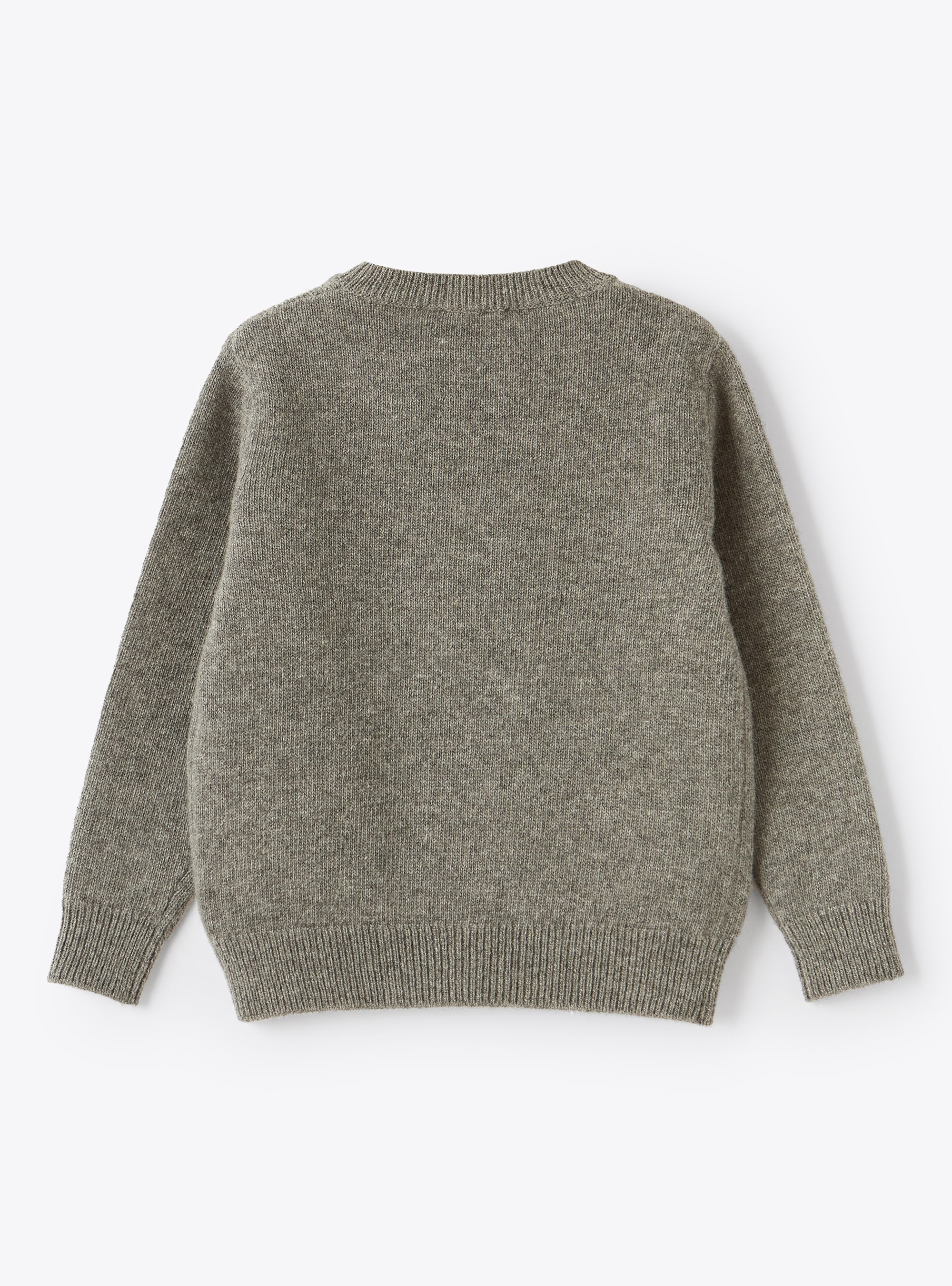 Penguin motif grey wool sweater - Grey | Il Gufo