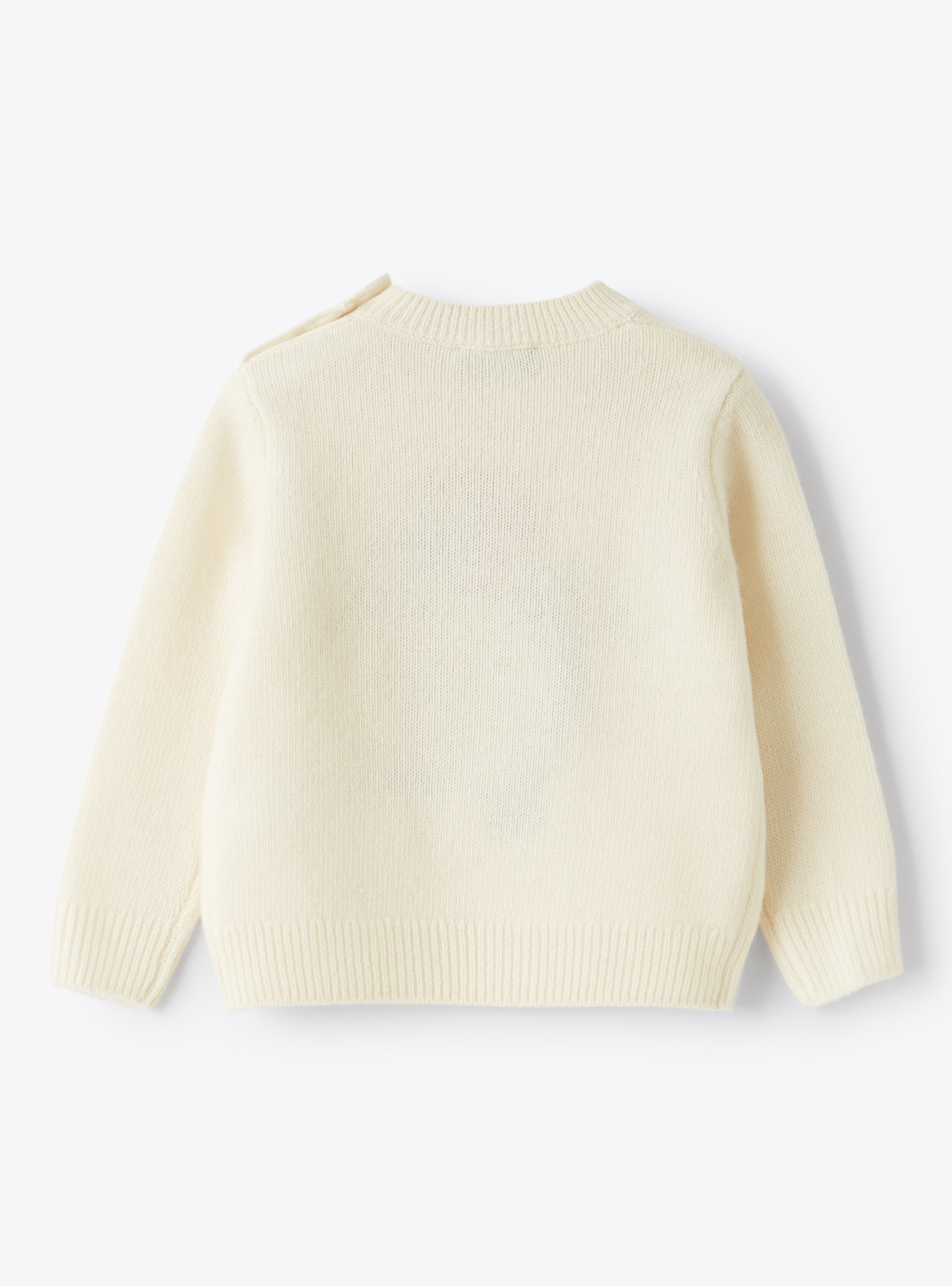 Penguin motif white wool sweater - White | Il Gufo