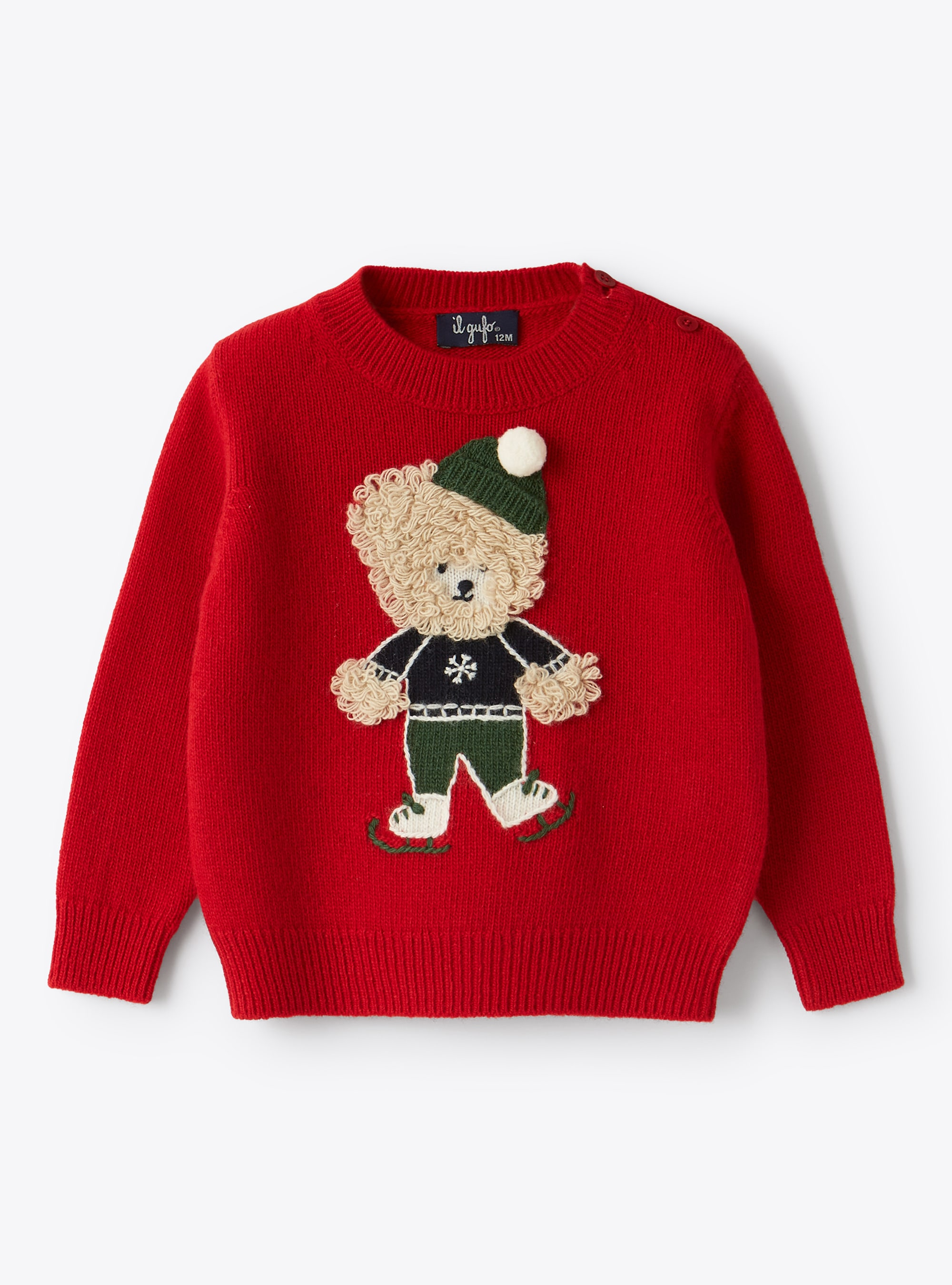 Skating bear wool sweater - Sweaters - Il Gufo