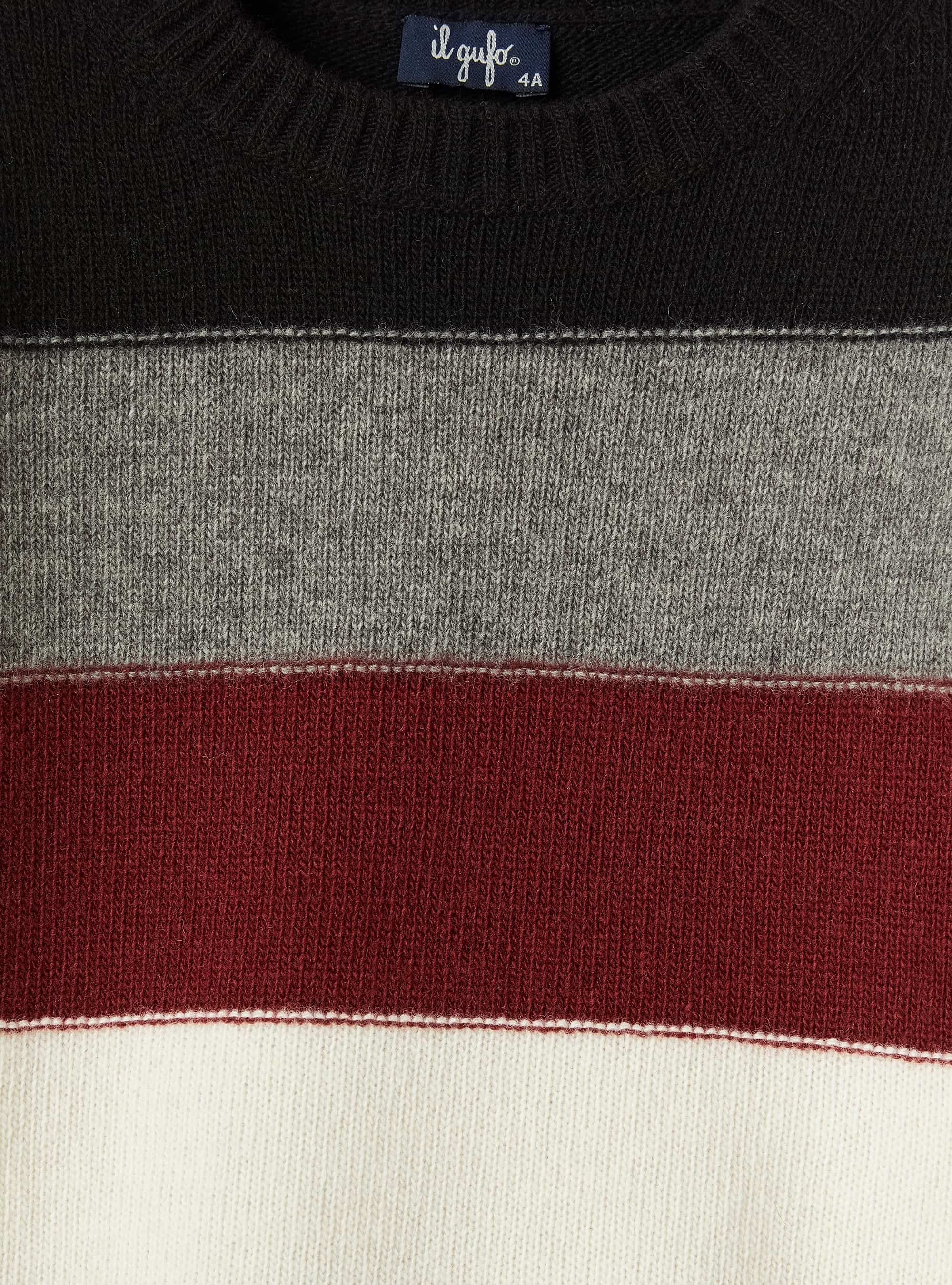Colour-block wool sweater - Black | Il Gufo