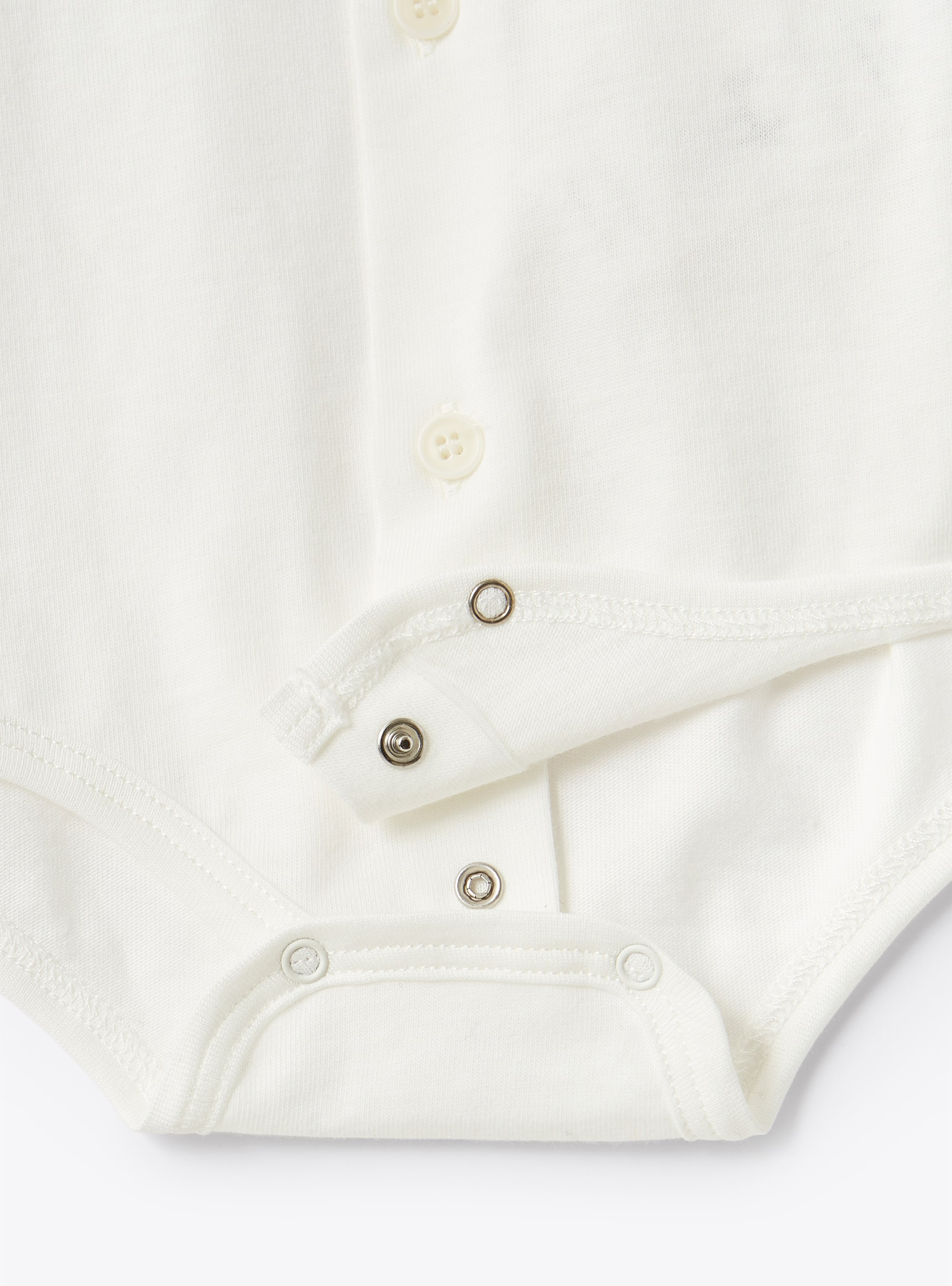 Body camicia in jersey bianco - Bianco | Il Gufo