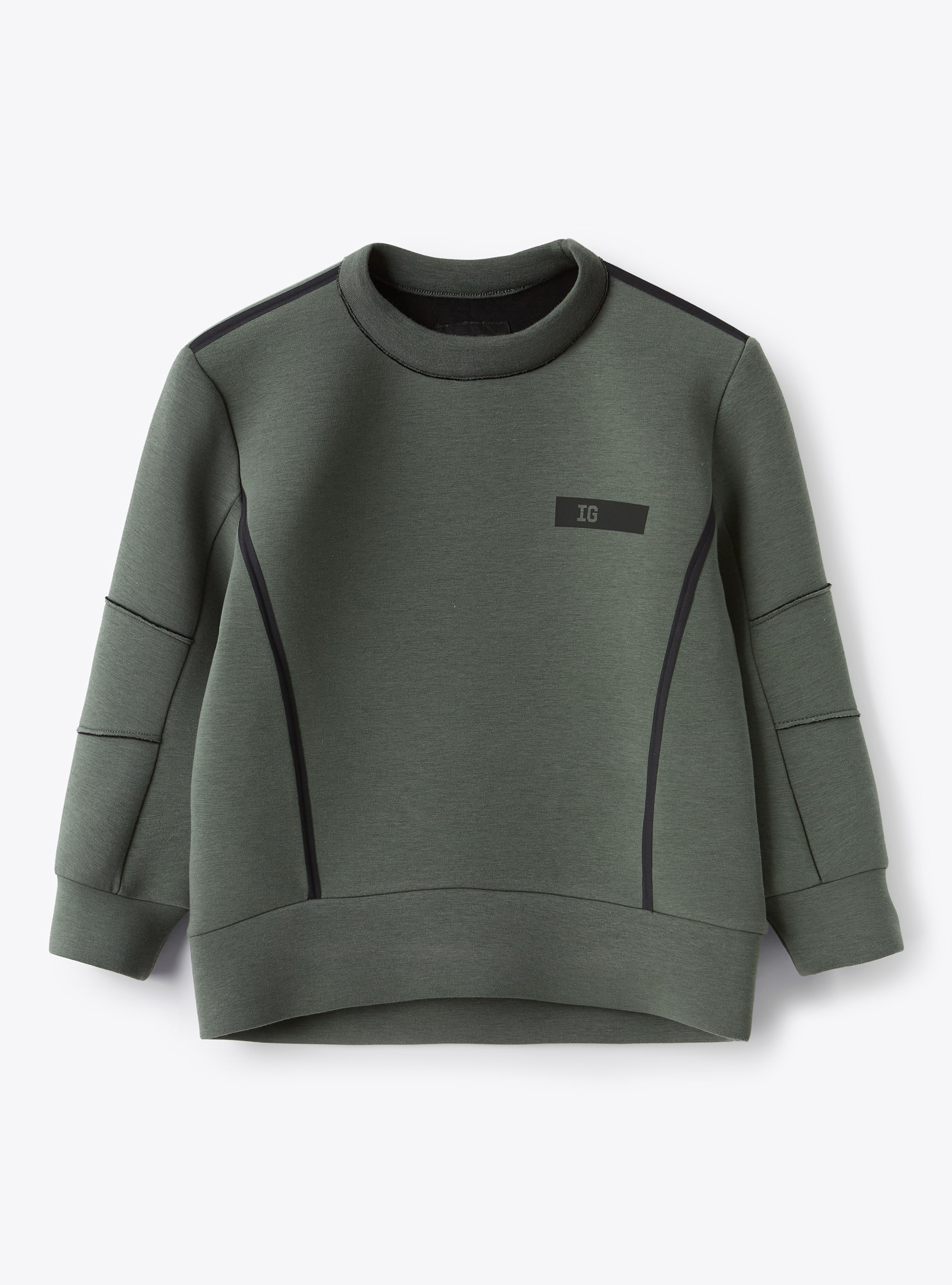 Boxy bonded fleece sweatshirt - Green | Il Gufo