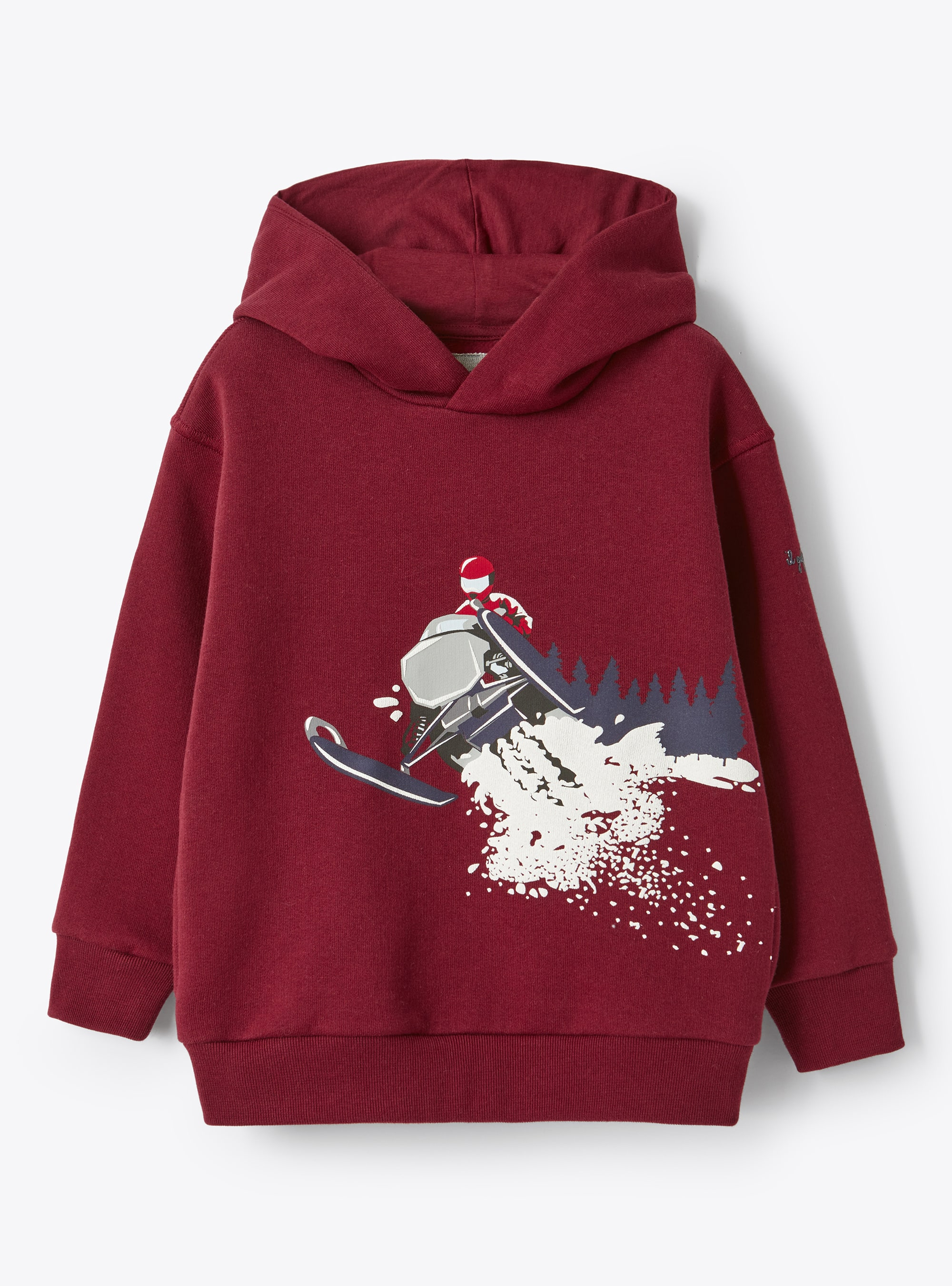 Snowmobile print hoodie - Red | Il Gufo