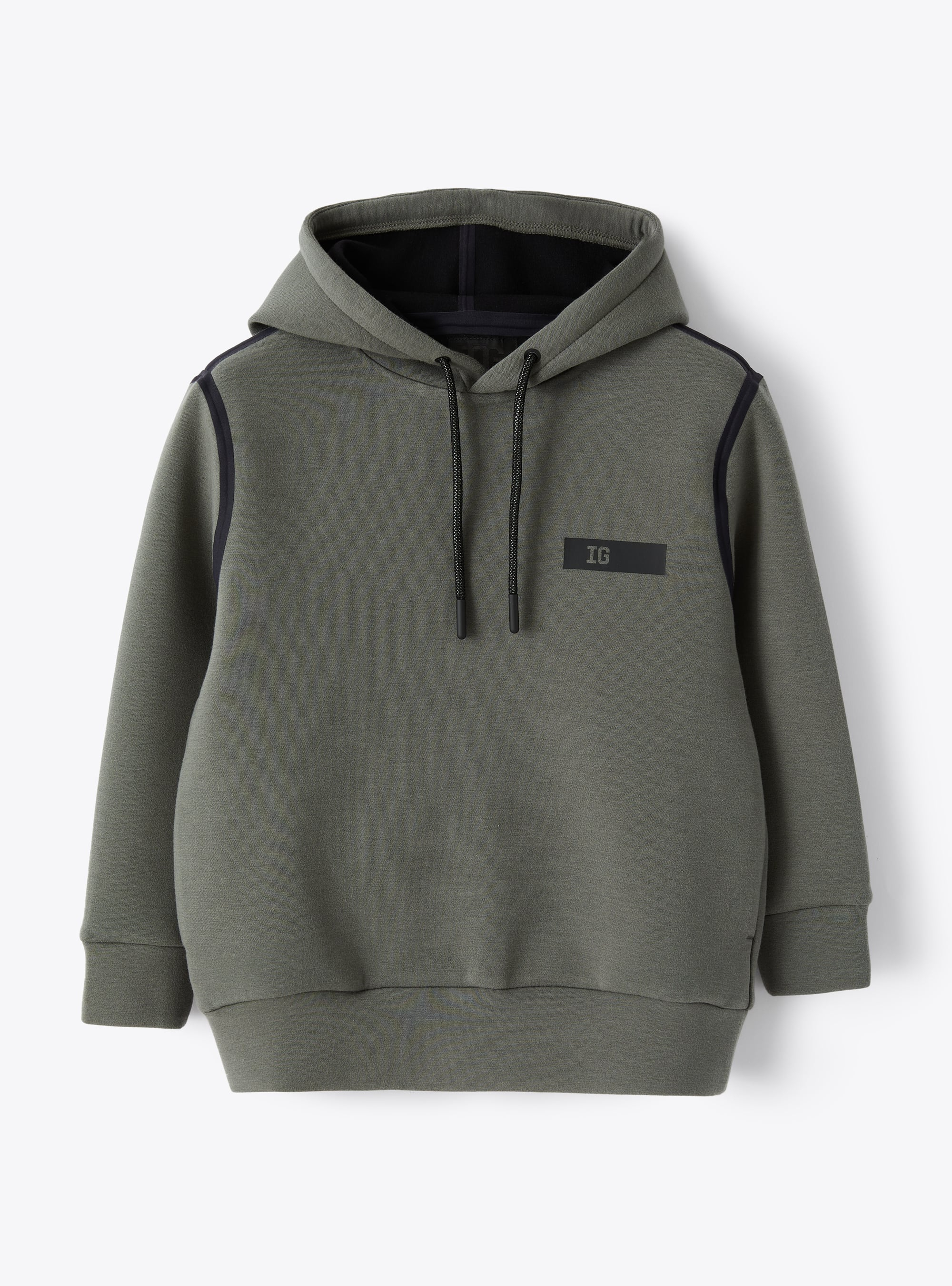 Green bonded fleece hoodie - Sweatshirts - Il Gufo