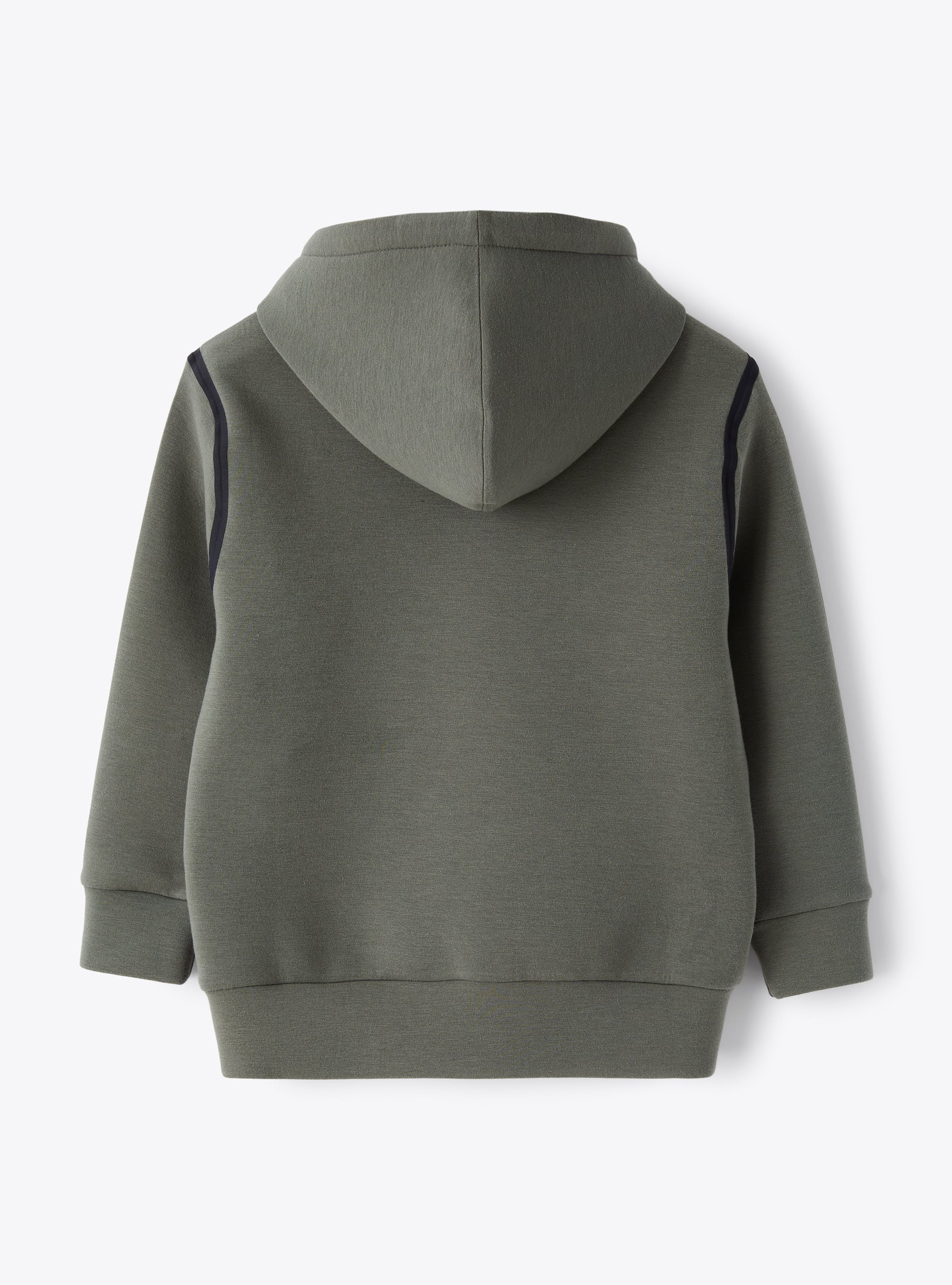 Green bonded fleece hoodie - Green | Il Gufo