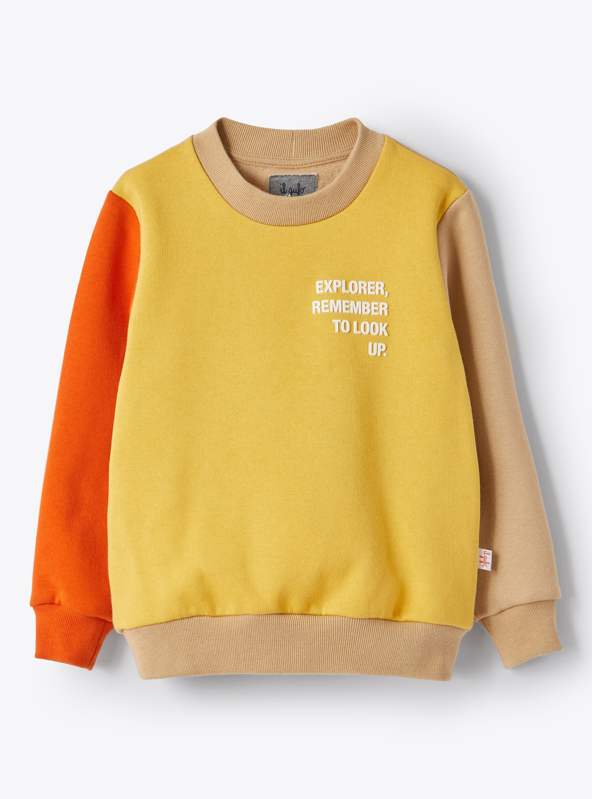 Colour-block crew neck sweatshirt - Yellow | Il Gufo