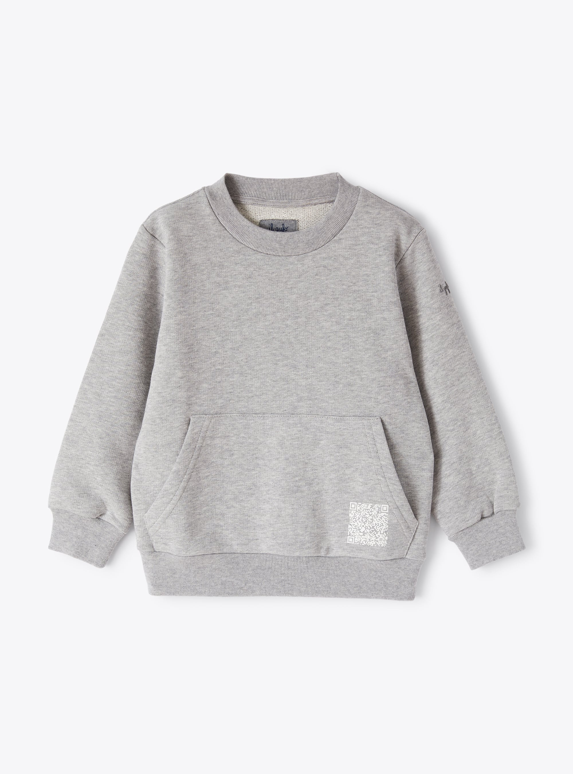 Maxi pocket crew neck sweatshirt - Grey | Il Gufo