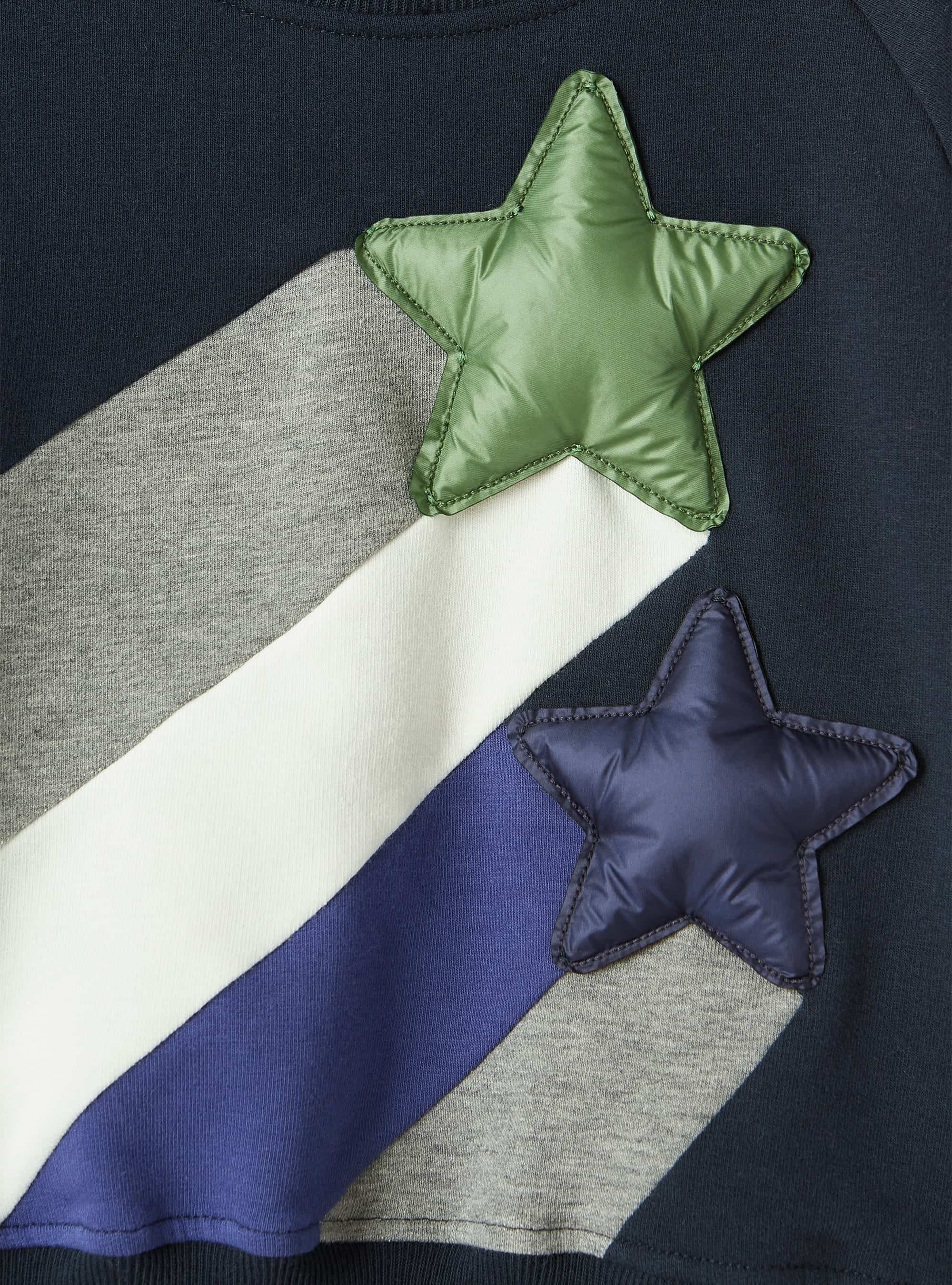 Crew neck sweatshirt with stars - Blue | Il Gufo