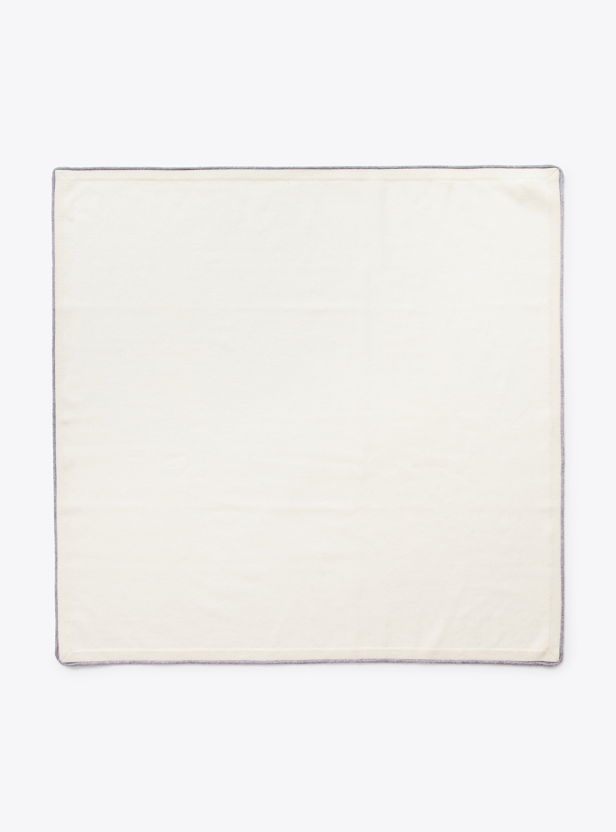 Cashmere blanket with grey border - White | Il Gufo
