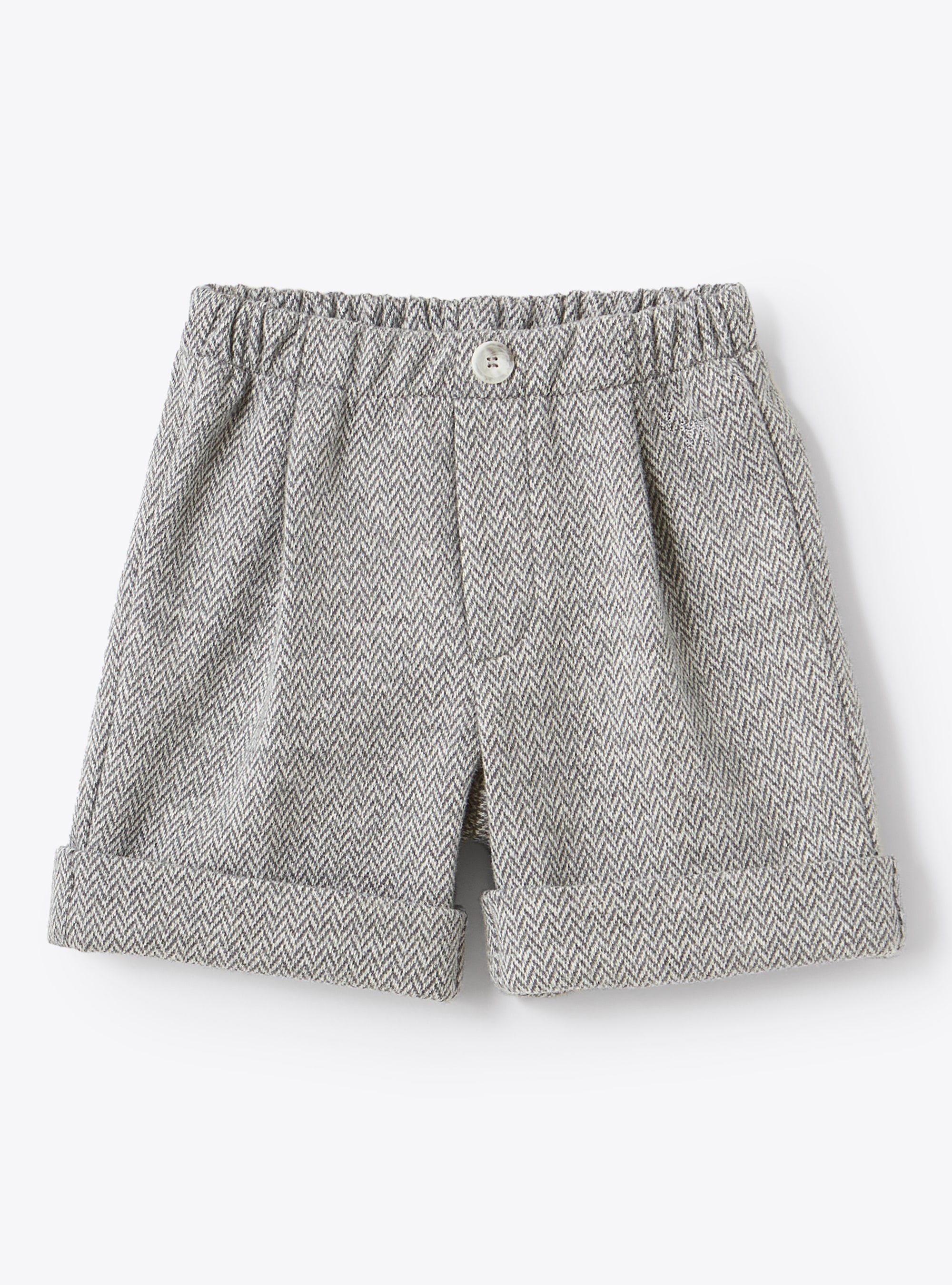 Herringbone cotton Bermuda shorts - Grey | Il Gufo