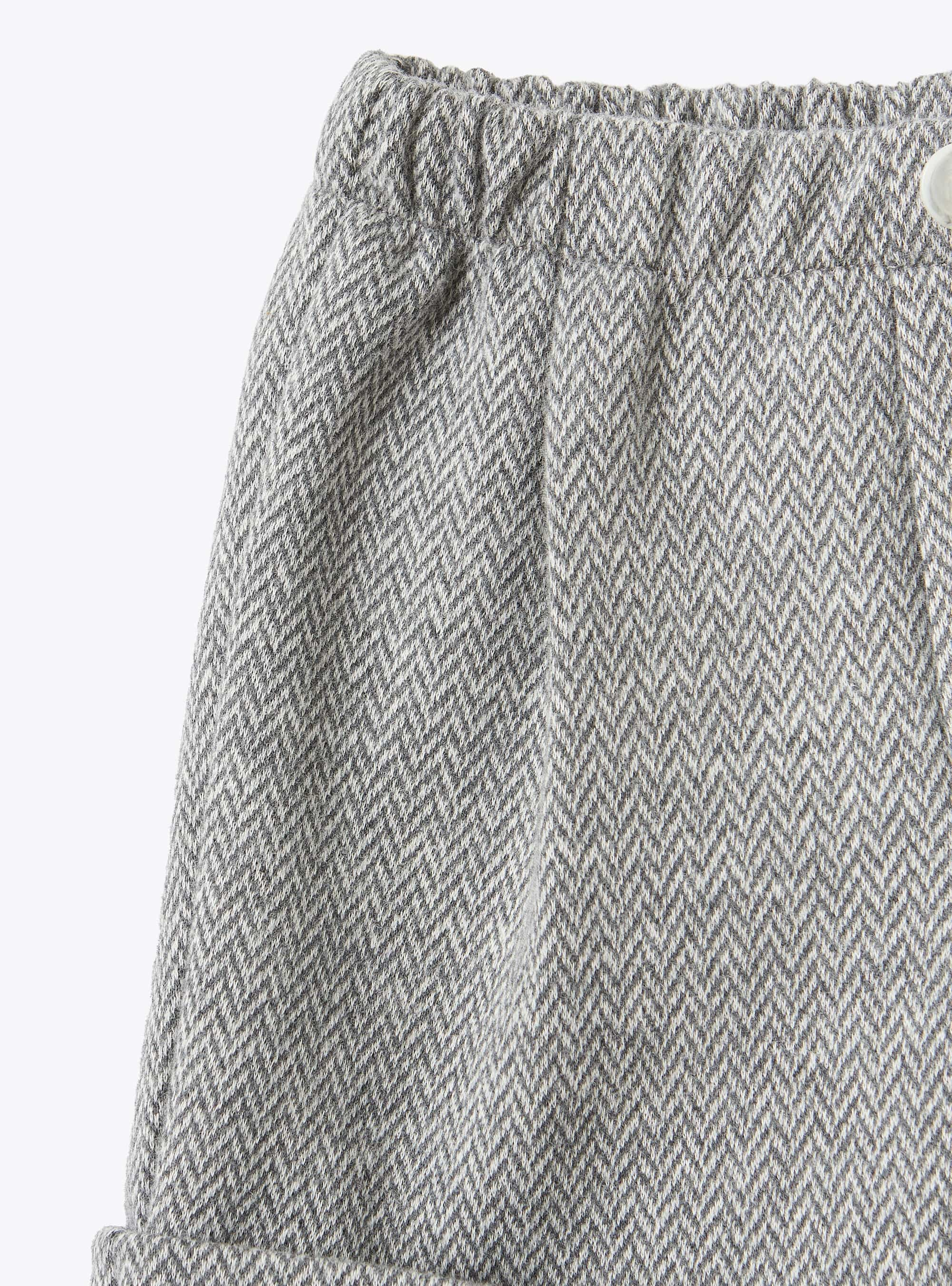 Herringbone cotton Bermuda shorts - Grey | Il Gufo