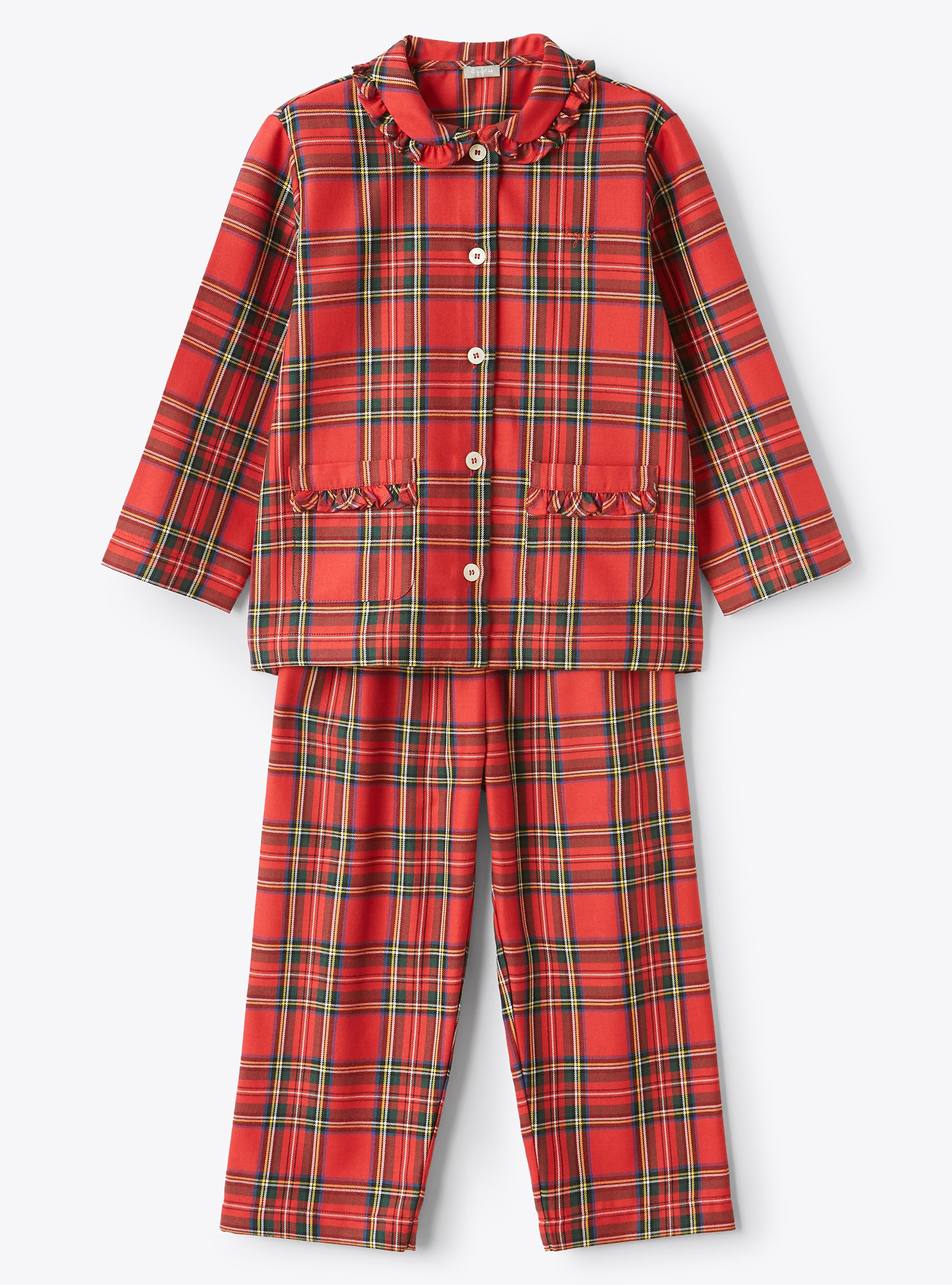 Pyjama fille à motif fantaisie tartan - Rouge | Il Gufo