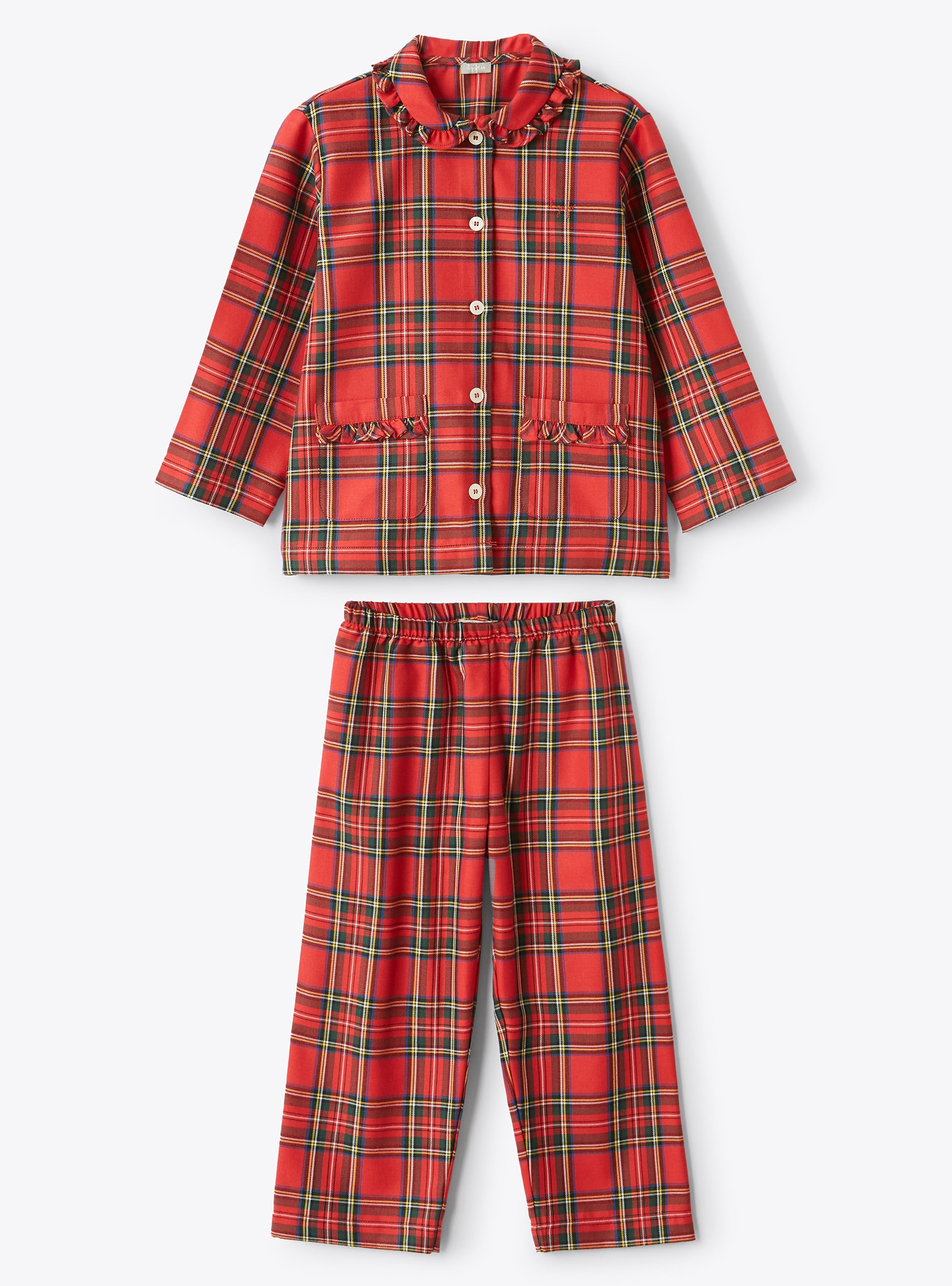 Pyjama fille à motif fantaisie tartan - Rouge | Il Gufo